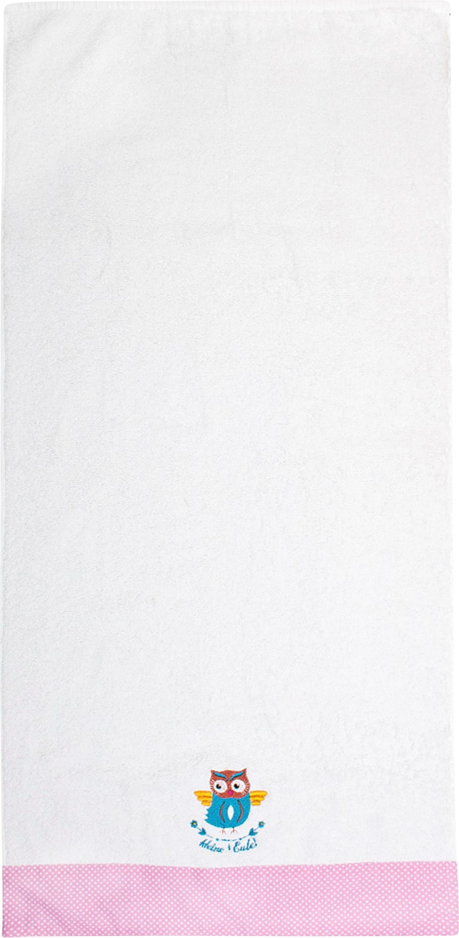 ADELHEID Handtücher »Kleine Stickerei Bordüre Eule und Handtuch«, St.), (2 schnell bestellen mit bequem und
