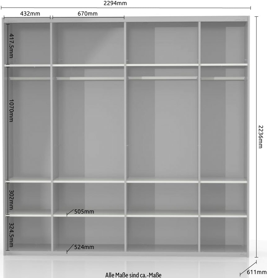 Places of Style Schwebetürenschrank »Onyx«, UV lackiert für langlebige Oberflächen, Soft-Close-Funktion