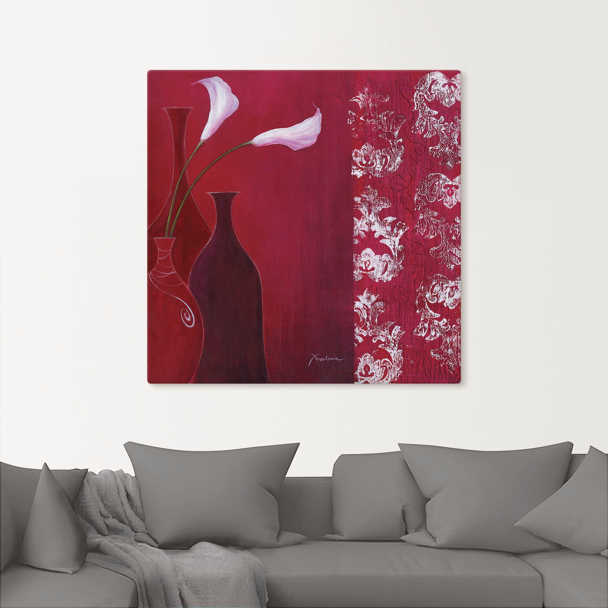 Artland Wandbild »Callas in Vase«, Vasen & Töpfe, (1 St.), als Leinwandbild, Wandaufkleber in verschied. Größen