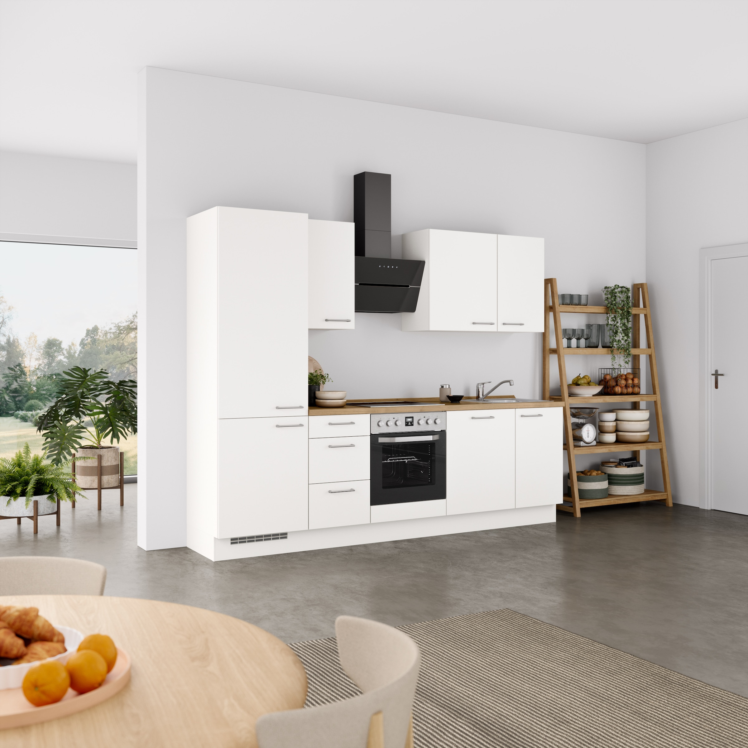 nobilia® Küchenzeile »"Laser II", Ausrichtung wählbar, Breite 270 cm« vormontiert, wahlw. mit unterschiedlichen E-Geräten-Sets