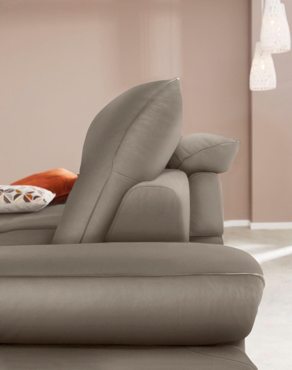 W.SCHILLIG Ecksofa »enjoy&MORE, mit tollem Sitzkomfort, elegant und bequem, L-Form«, mit Sitztiefenverstellung, Füße silber matt, Breite 294 cm