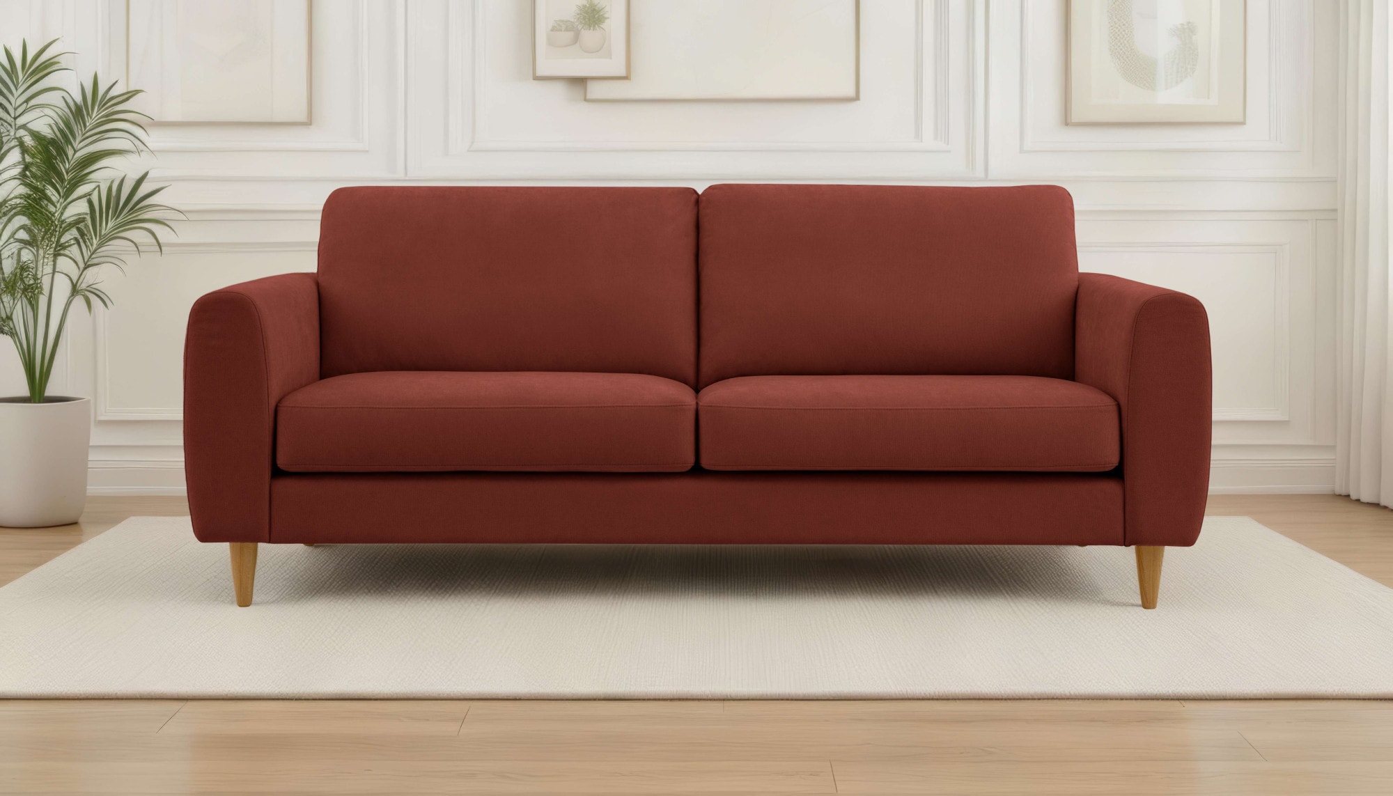 OTTO home 3-Sitzer »Finnian« 212 cm, Chenille, elegante Massivholzfüße günstig online kaufen