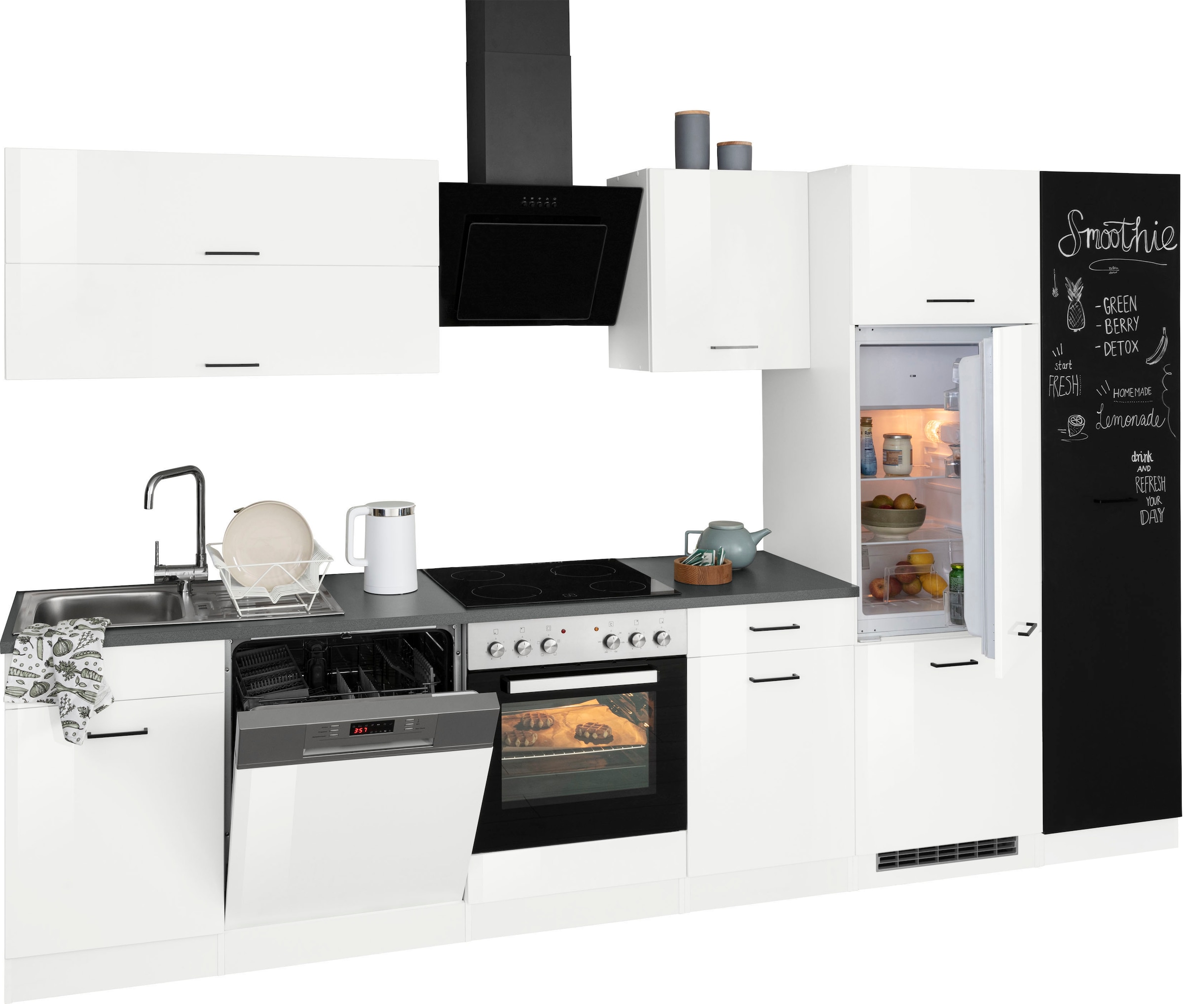 KOCHSTATION Küchenzeile »KS-Trier«, mit E-Geräten, Breite 330 cm