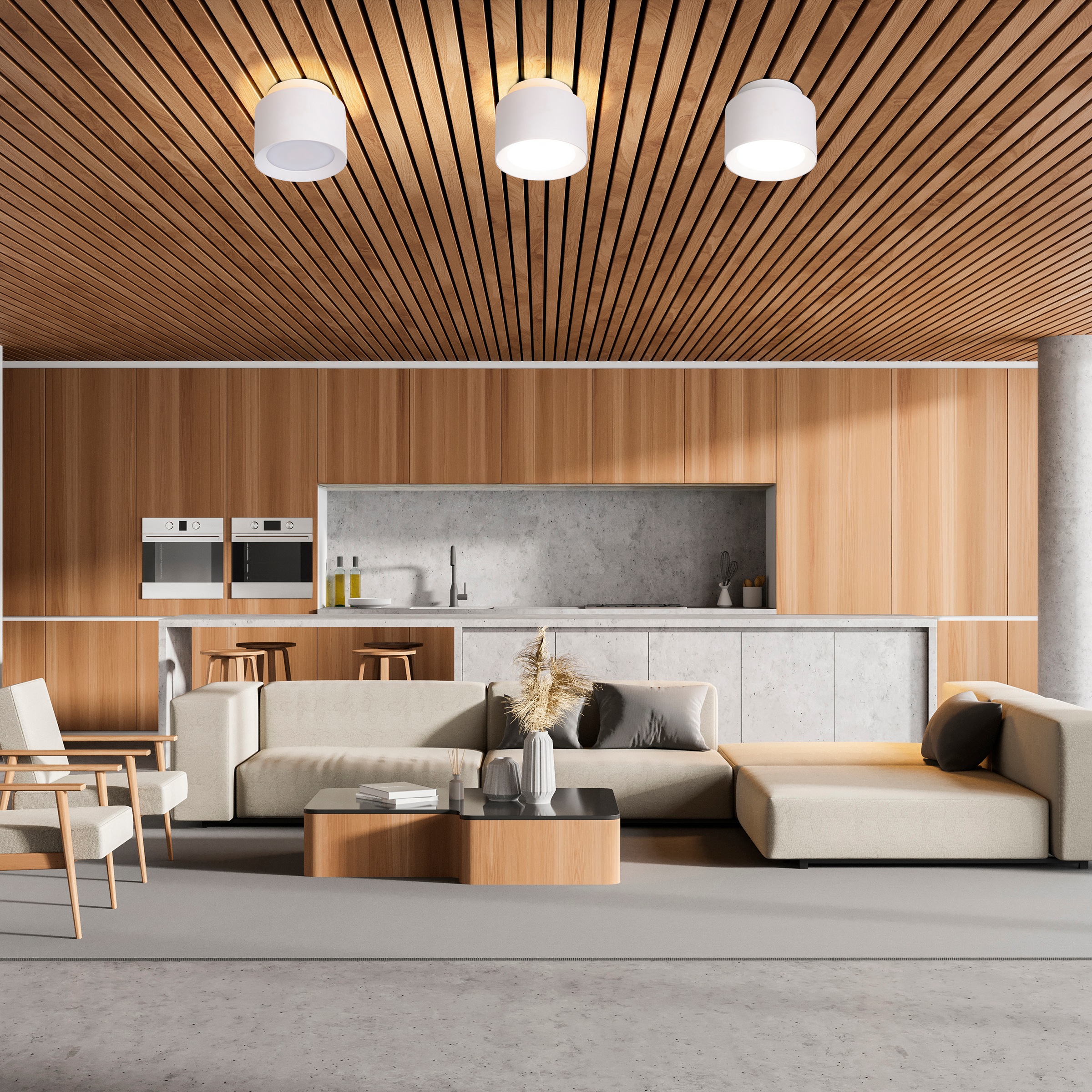 näve LED Deckenleuchte »Trimes« LED-Modul 1 Stk. warmweiß - kaltweiß rund, dimmbar, CCT per Schiebeschalter, Nachtlicht, Backlight, Memory