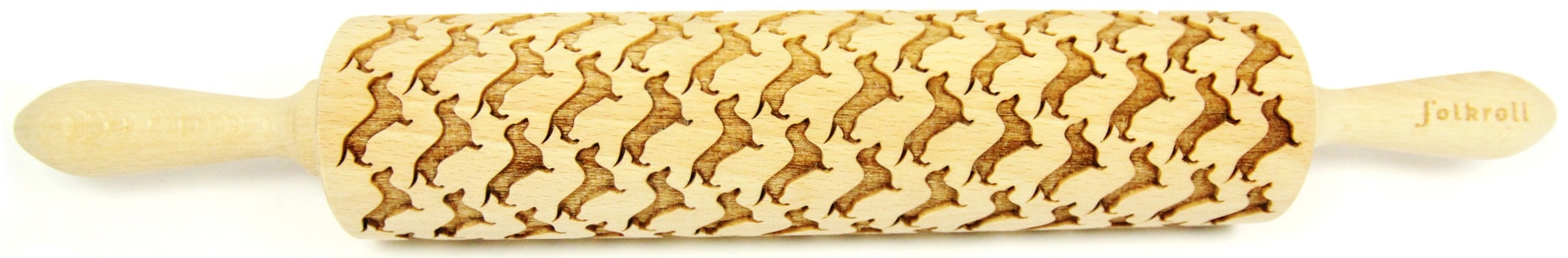 FOLKROLL Teigroller »Dackel« Keksteig im Handumdrehen mit Motiv versehen holzfarben