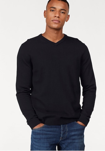 V-Ausschnitt-Pullover »JJEBASIC KNIT V-NECK«