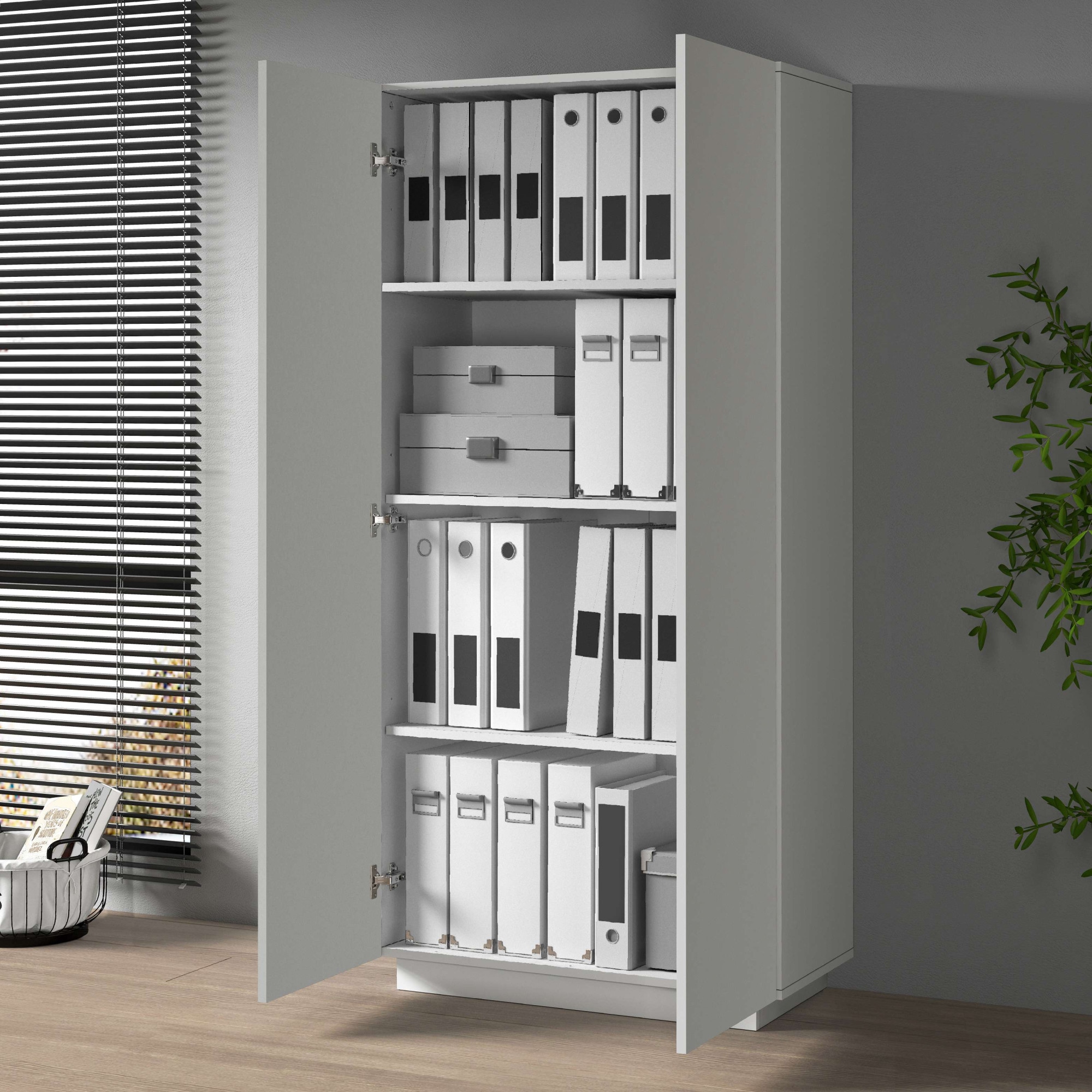 INOSIGN Aktenschrank »Essential, Mehrzweckschrank, Büroschrank mit 2 Türen«, & verstellbaren Einlegeböden, Höhe 86 oder 166 cm, Made in Italy