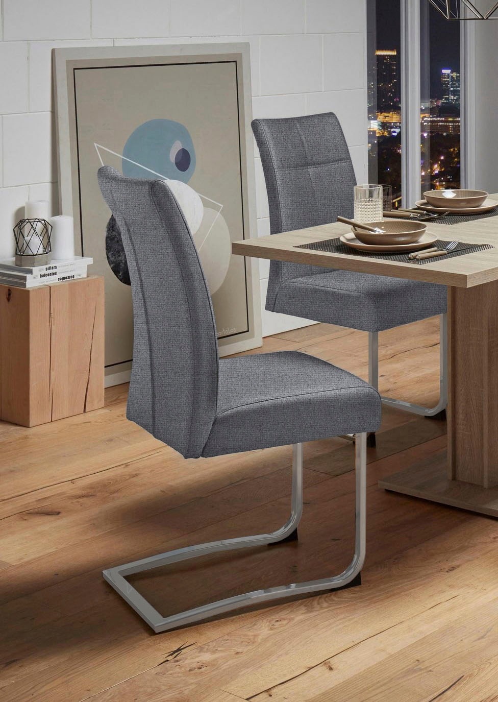 Home affaire Freischwinger »Rab«, (Set), 2 St., Strukturstoff, Bezug in ver günstig online kaufen