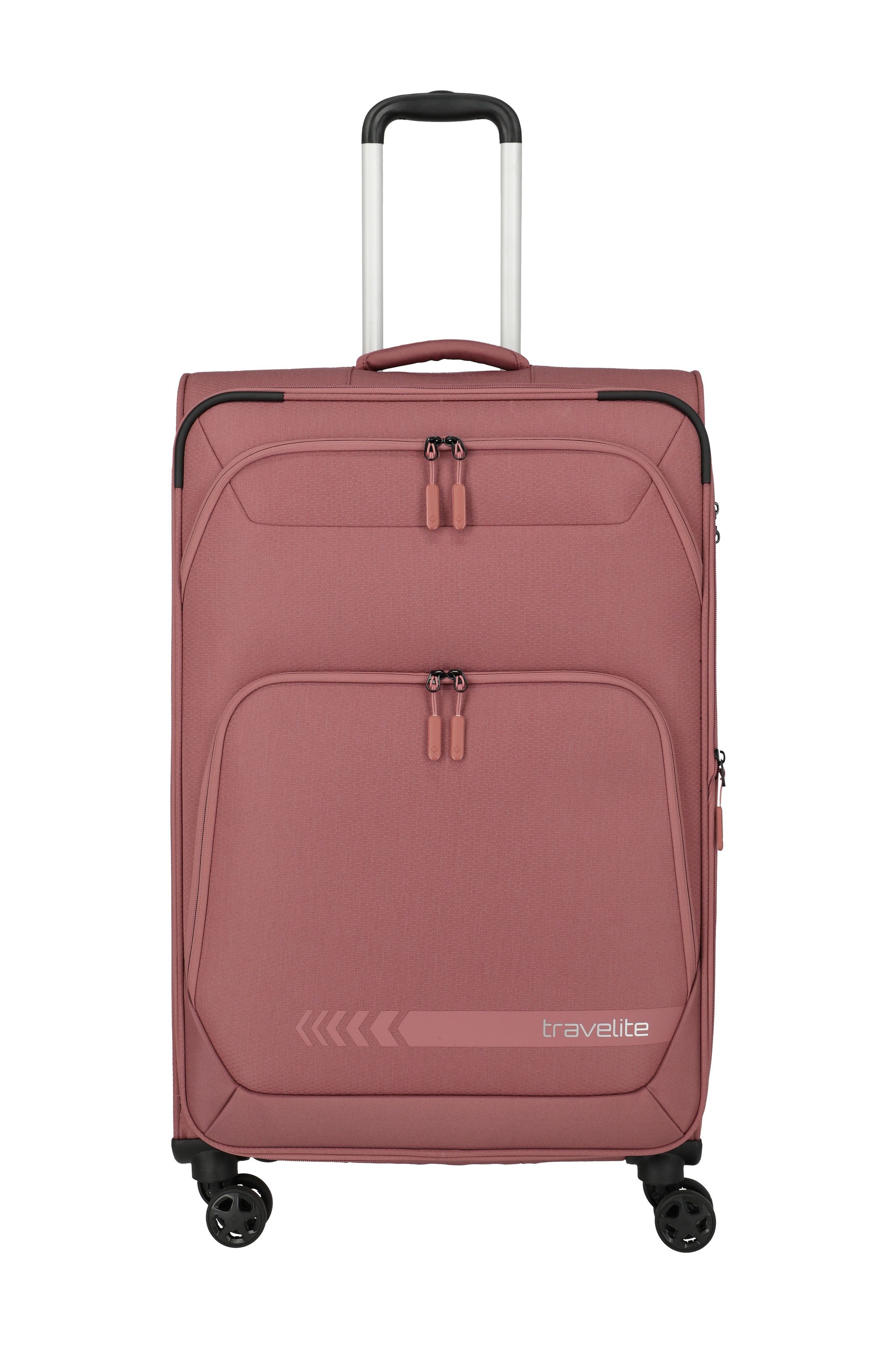 travelite Trolley »KICK OFF Reisekoffer« 110 l 4 Rollen 4 Doppelrollen, Außentaschen und Packgurte – leicht und robust
