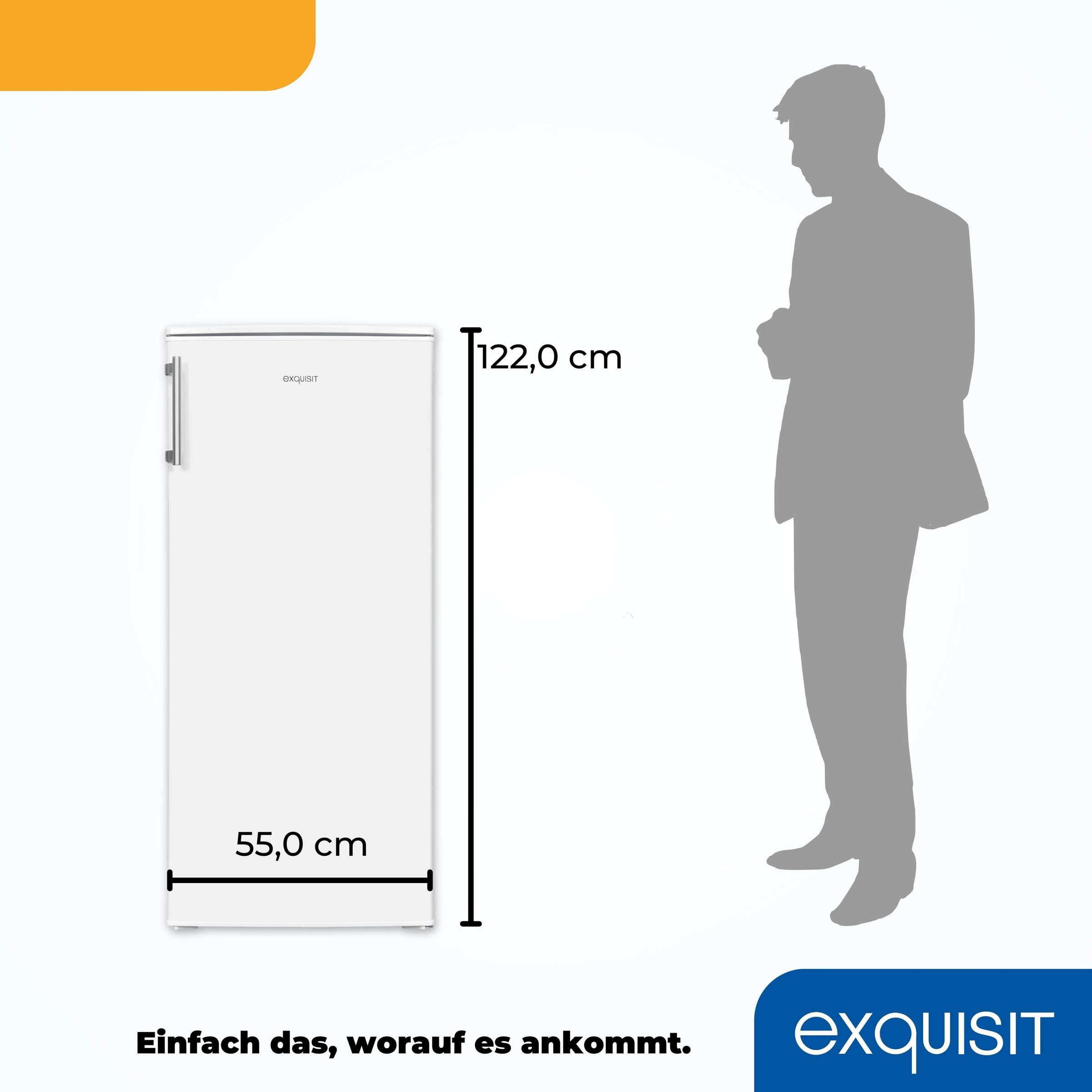 exquisit Kühlschrank »KS185-4-HE-040E weiss« 122 cm hoch 55 cm breit 190 L Volumen, Schnellgefrieren, 4 Sterne