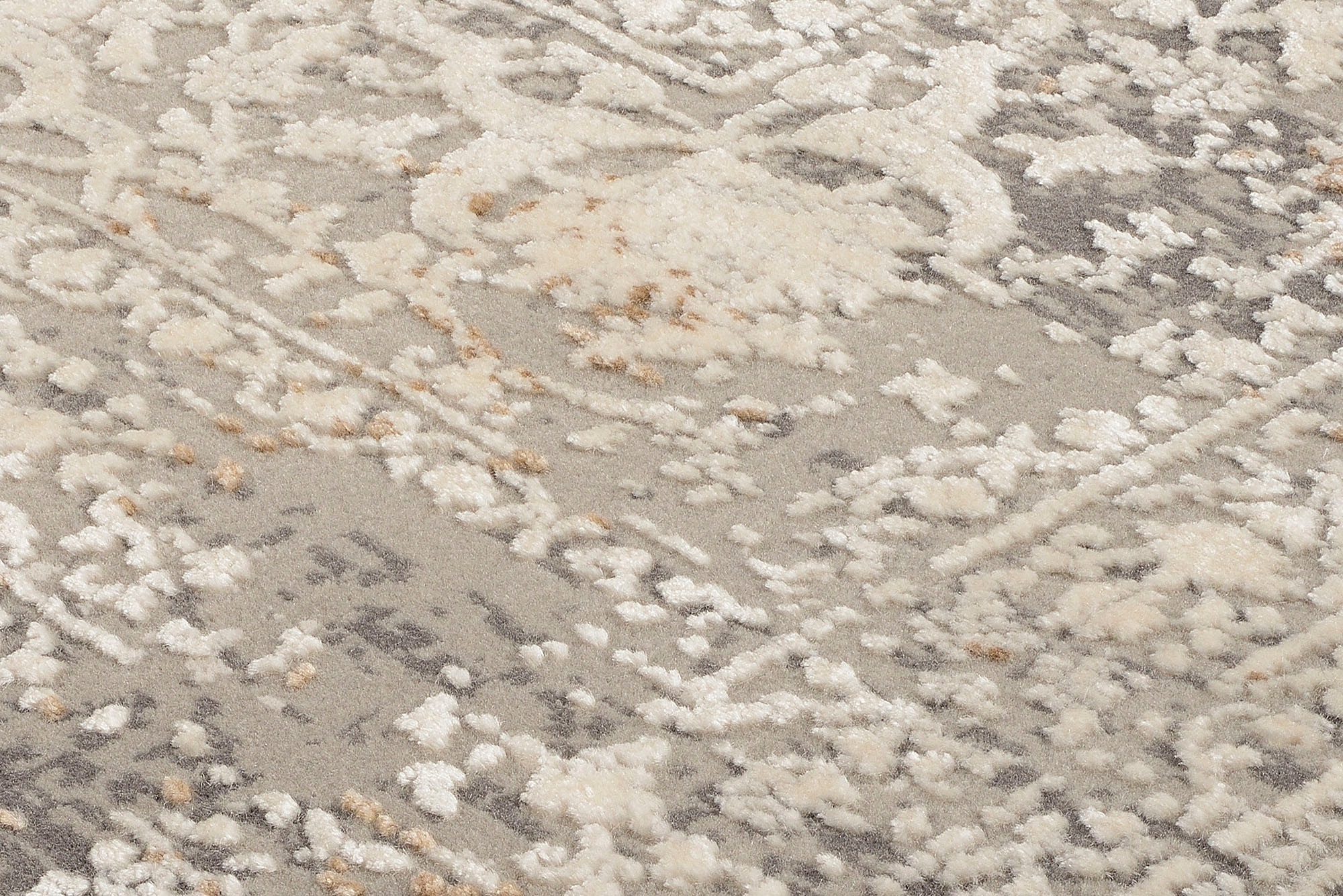 OCI DIE TEPPICHMARKE Teppich »BESTSELLER CAVA«, rechteckig, 8 mm Höhe, Glanz Viskose, mit Fransen, Hoch Tief Struktur, Vintage, Wohnzimmer