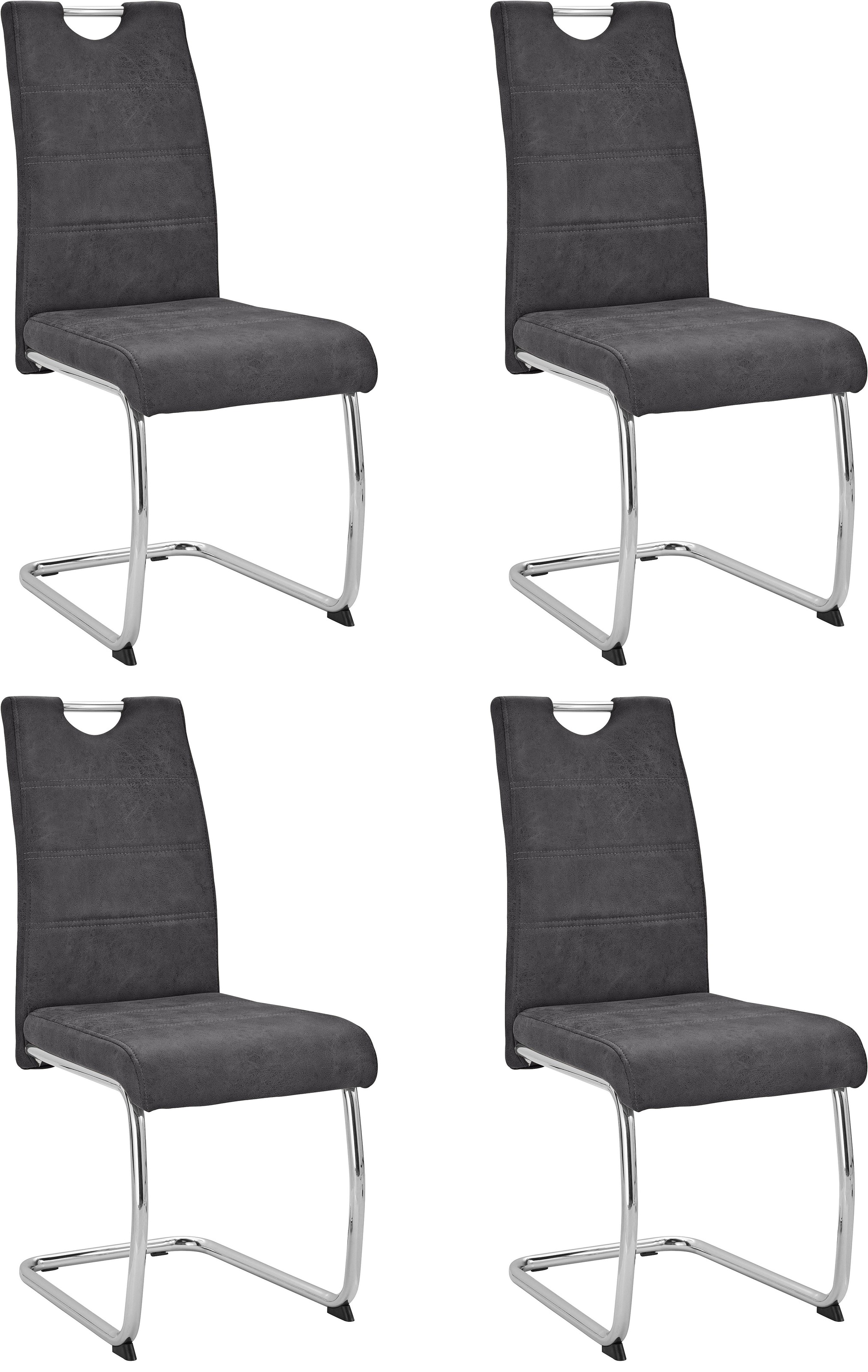 HELA Freischwinger »Flora, Esszimmerstühle«, (Set), 4 St., Microfaser, Schw günstig online kaufen