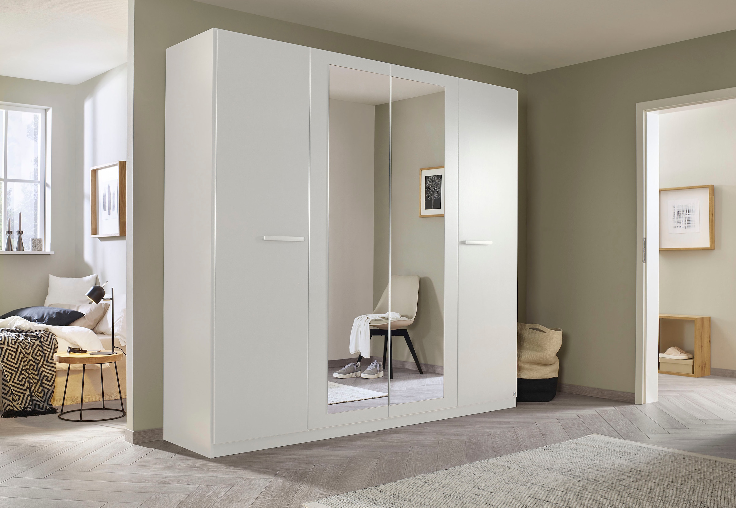 rauch Drehtürenschrank »Kleiderschrank Schrank Garderobe Garderobenschrank Stauraumwunder MODI«, optional mit Spiegel MADE IN GERMANY