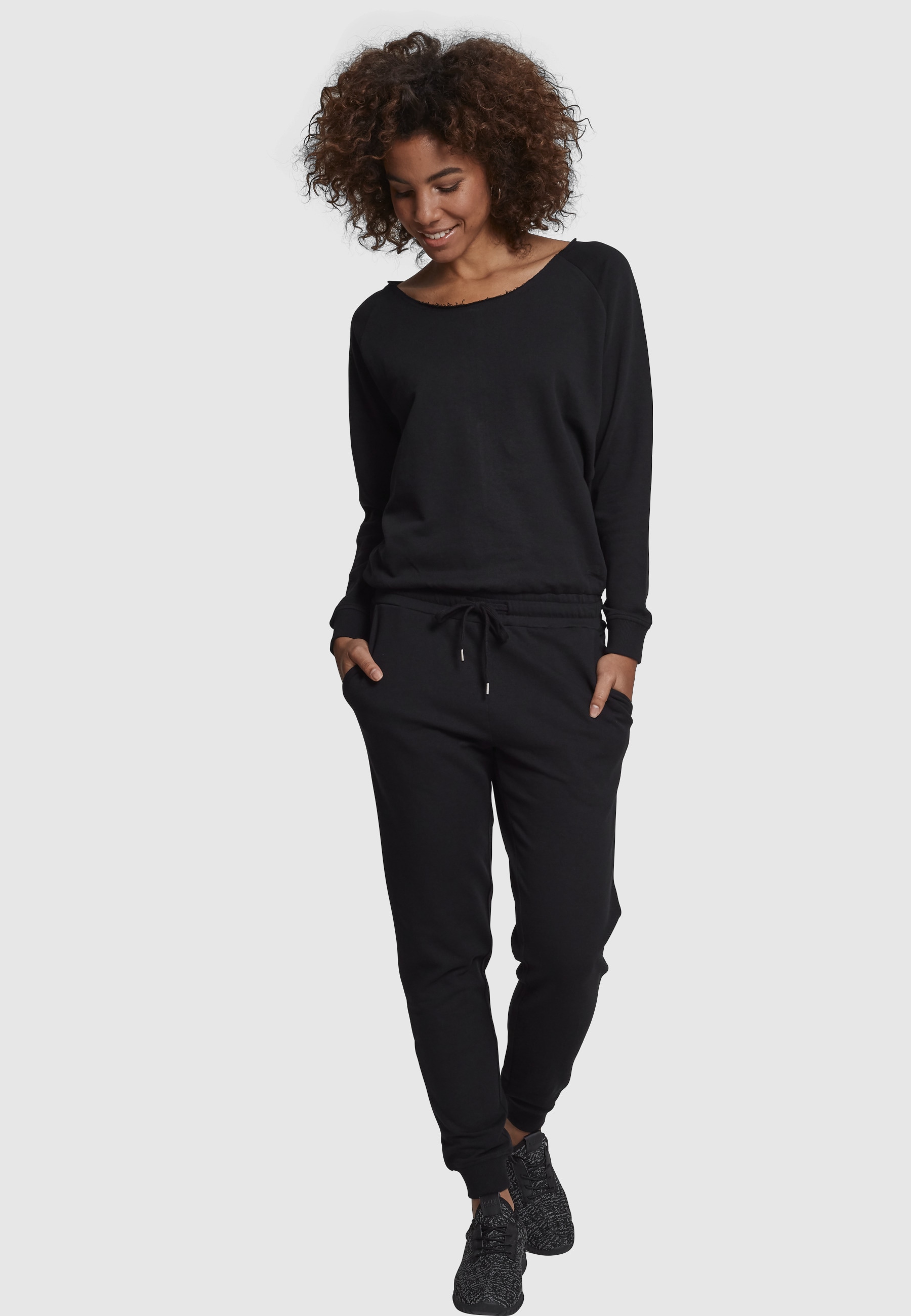 URBAN CLASSICS Jumpsuit »Urban Classics Damen Ladies Long Sleeve Terry Jumpsuit« 1 Stk.
