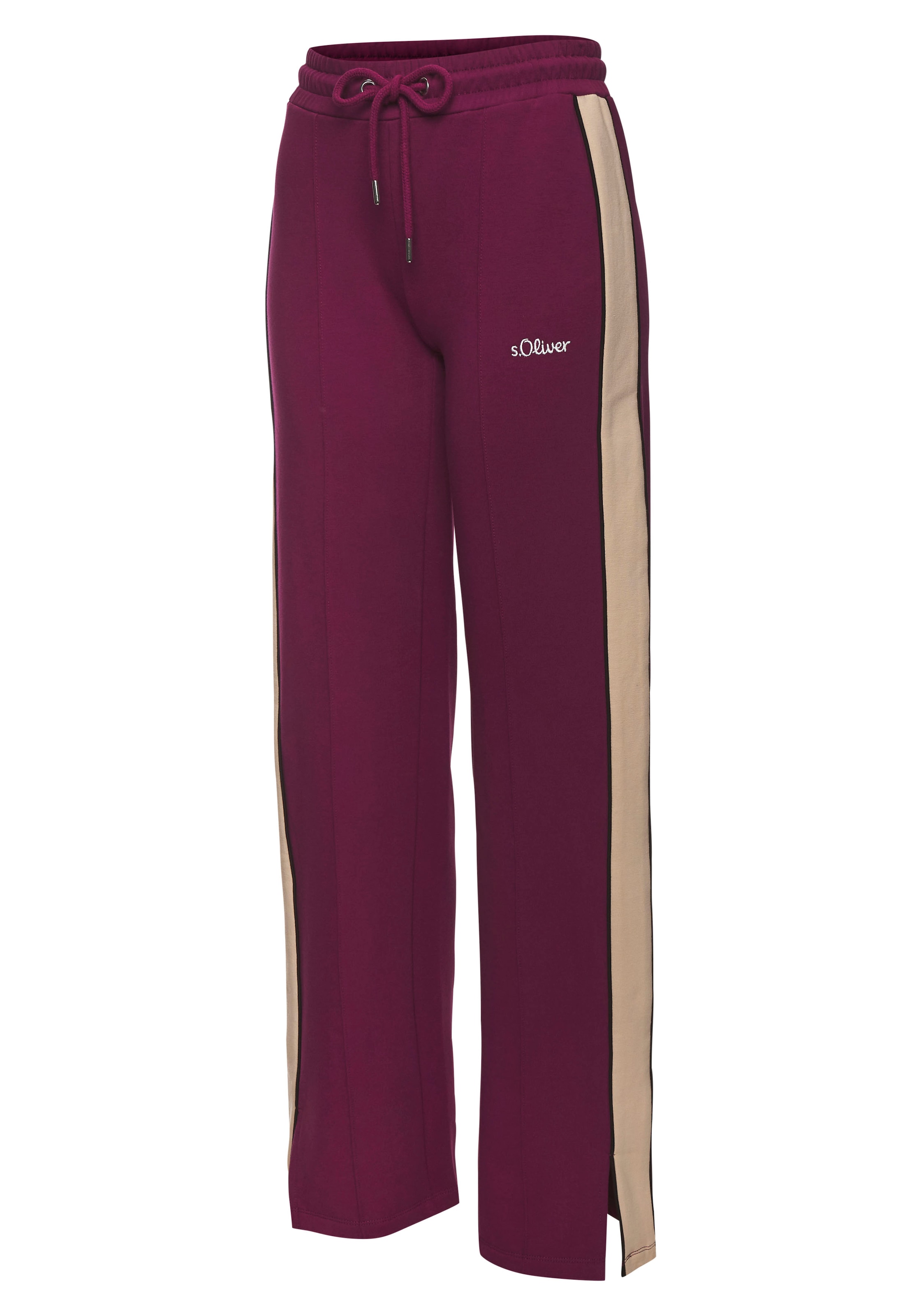 s.Oliver Sweathose, Loumngehose mit Kontraststreifen und Pipings, Loungewear