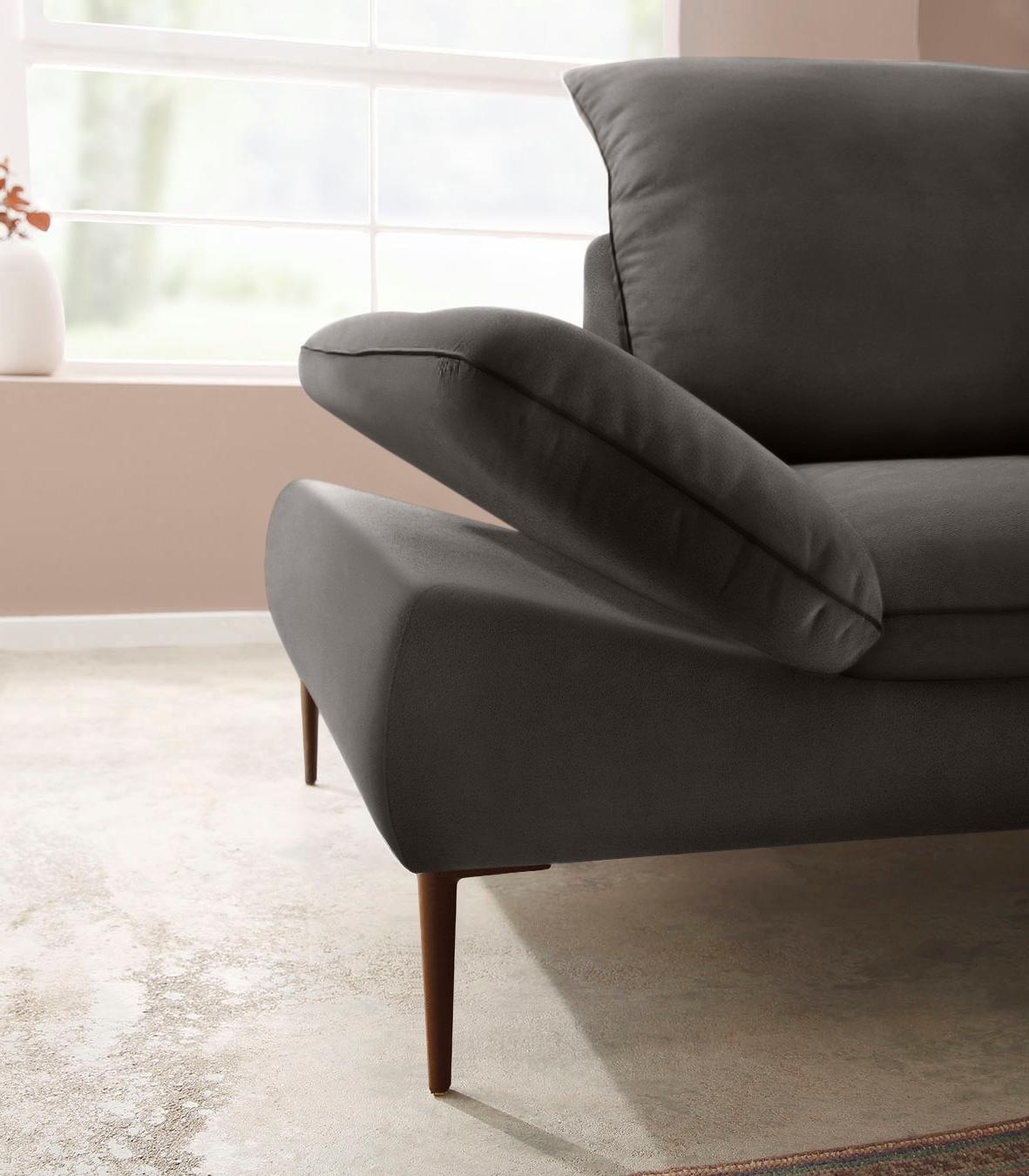 W.SCHILLIG Ecksofa »enjoy&MORE, Designsofa, elegant und bequem, L-Form«, Sitztiefenverstellung, Füße bronze pulverbeschichtet, Breite 294 cm