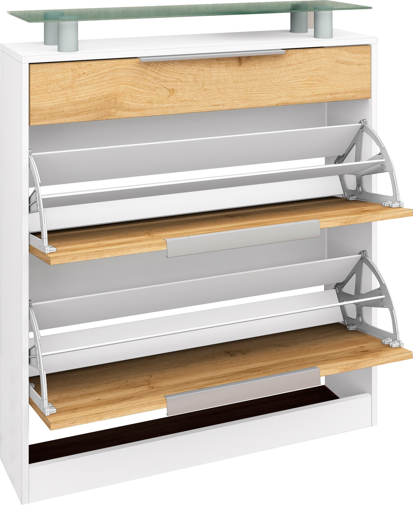 borchardt Möbel Schuhschrank »Oliva«, Breite 89 cm, stehend, mit 2 Doppeltrommeln und 1 Schubkasten