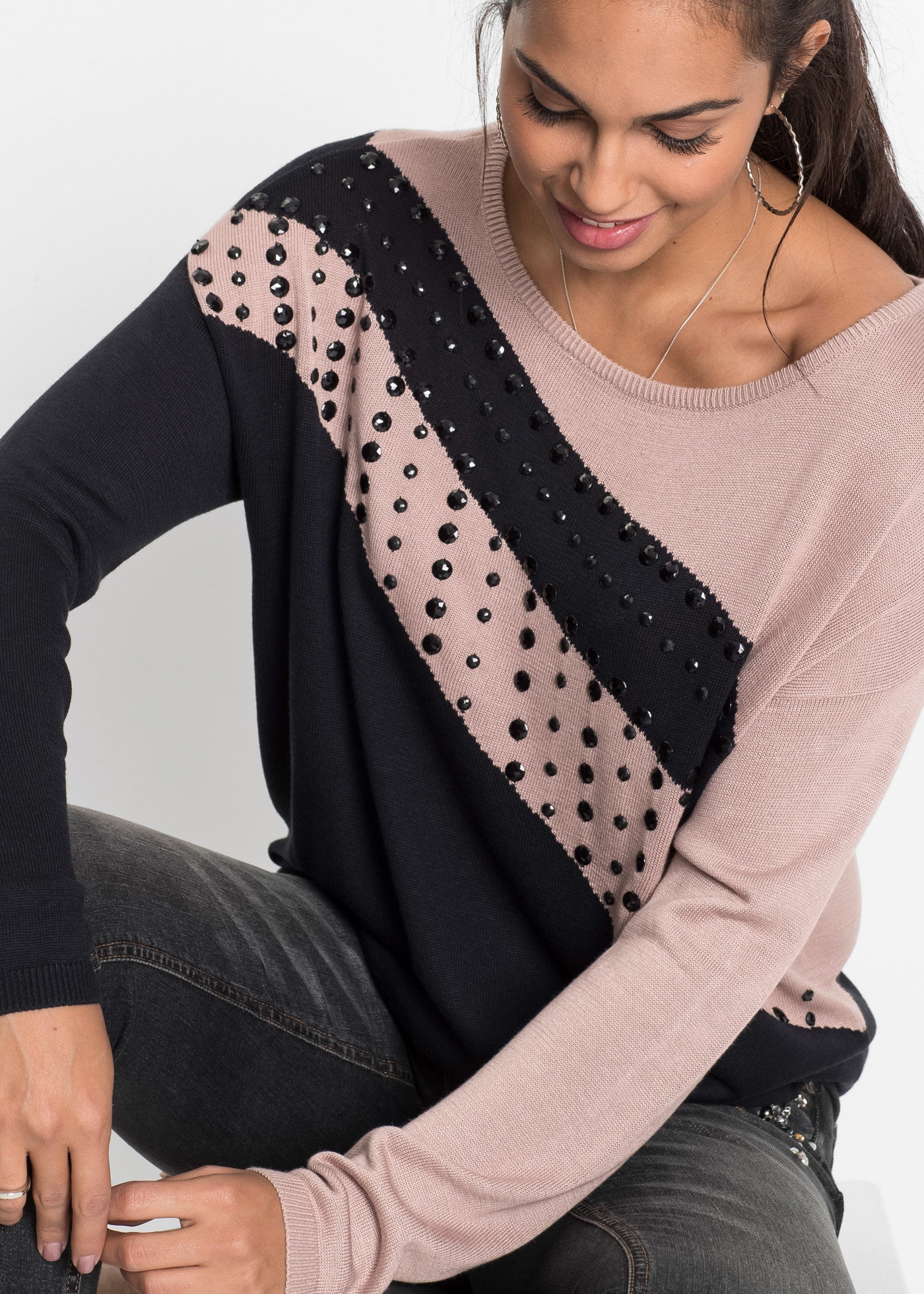 bonprix Longpullover »Longpullover mit Applikation« Longpullover mit Applikation