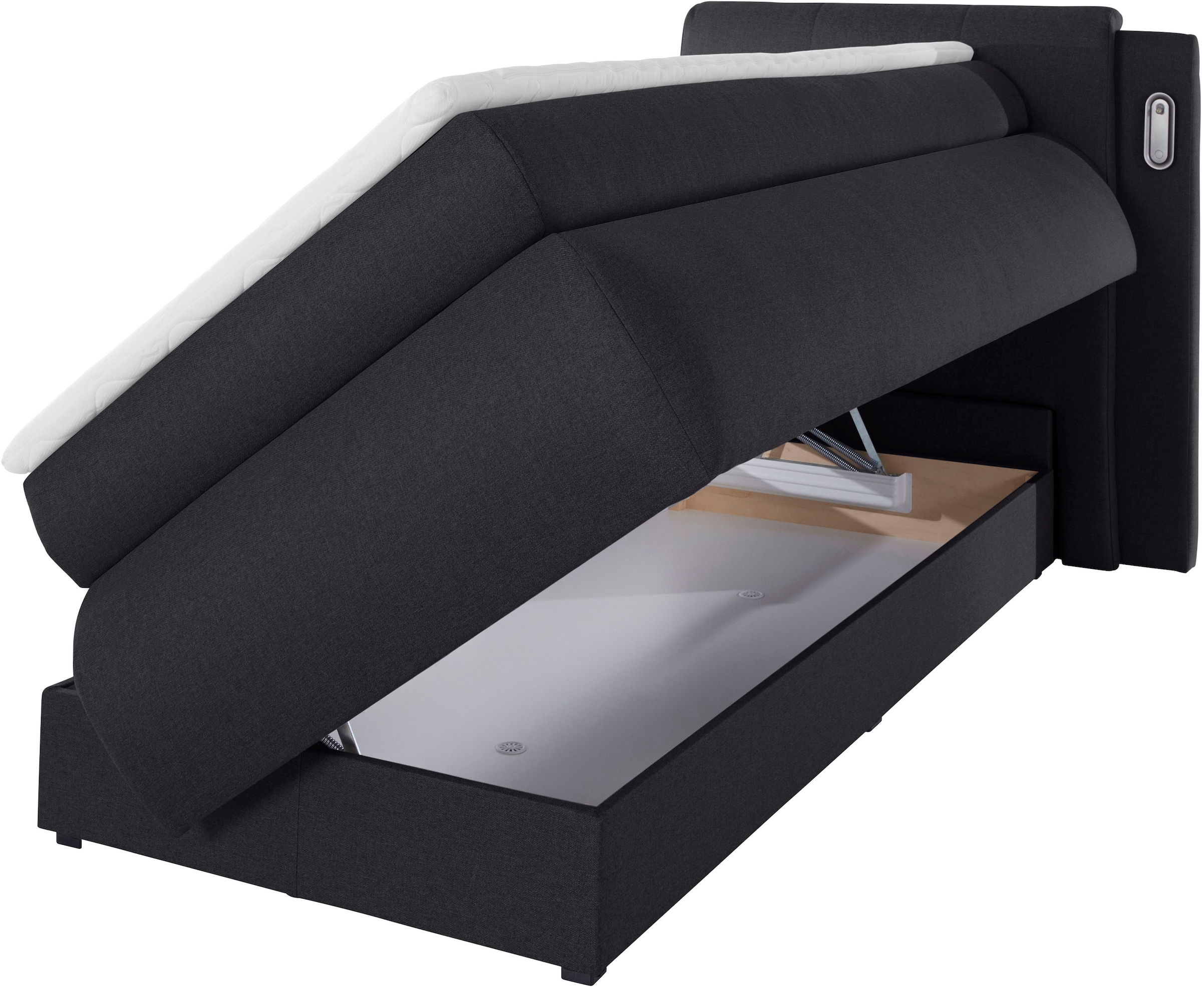 5. Bild von COLLECTION AB Boxspringbett »Borna«, inklusive Bettkasten, LED-Beleuchtung und Topper