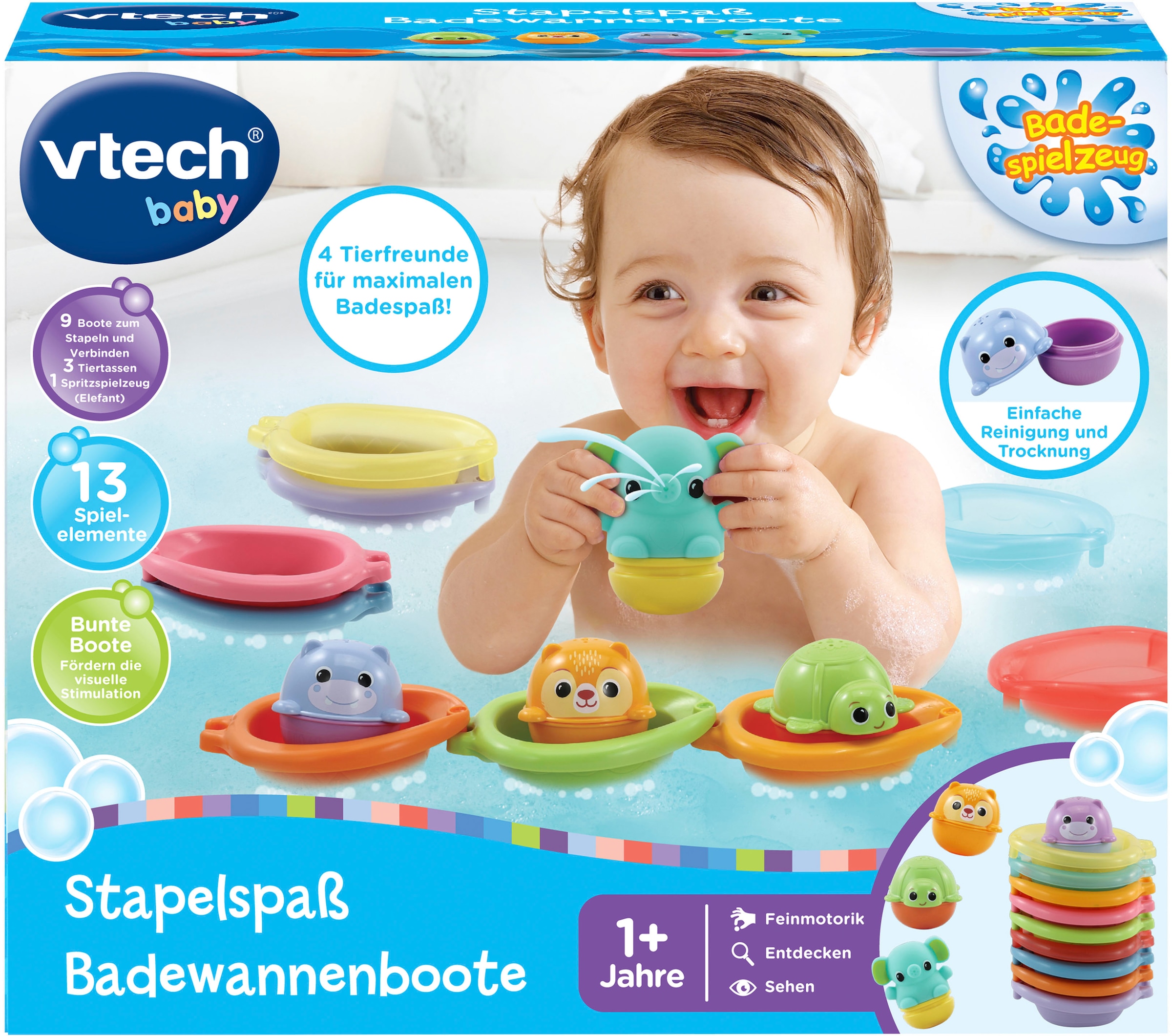 Vtech® Badespielzeug »Vtech Baby, Stapelspaß Badewannenboote«