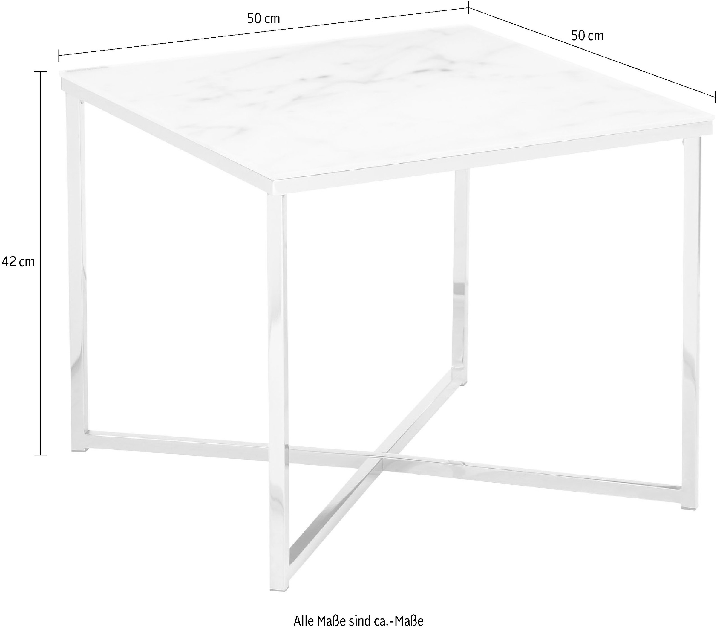 SalesFever Beistelltisch, Elegante Tischplatte in edler Marmoroptik