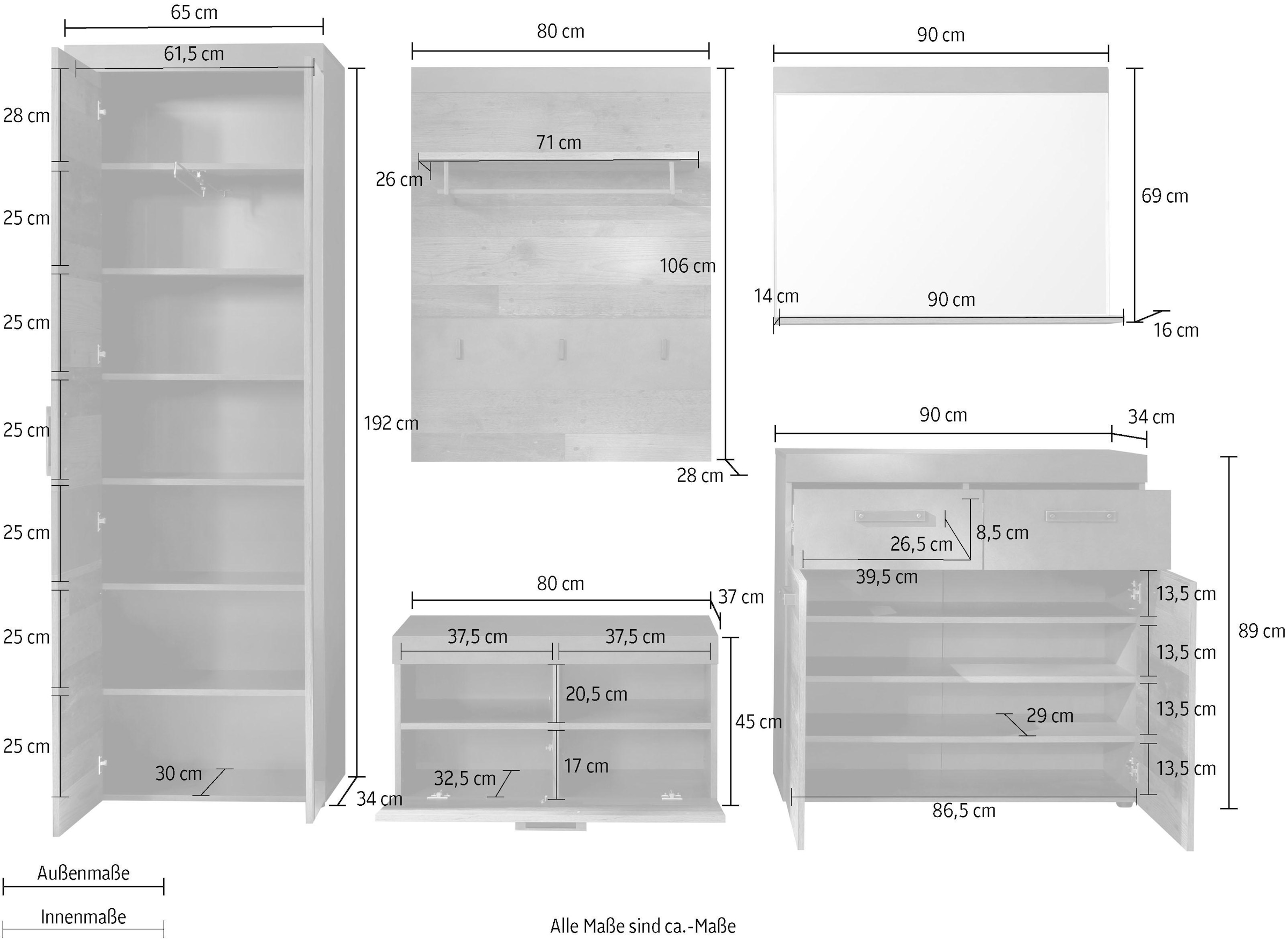 INOSIGN Garderoben-Set »Ilana«, (Set, 5 online bestellen Industrial Style moderner St.)