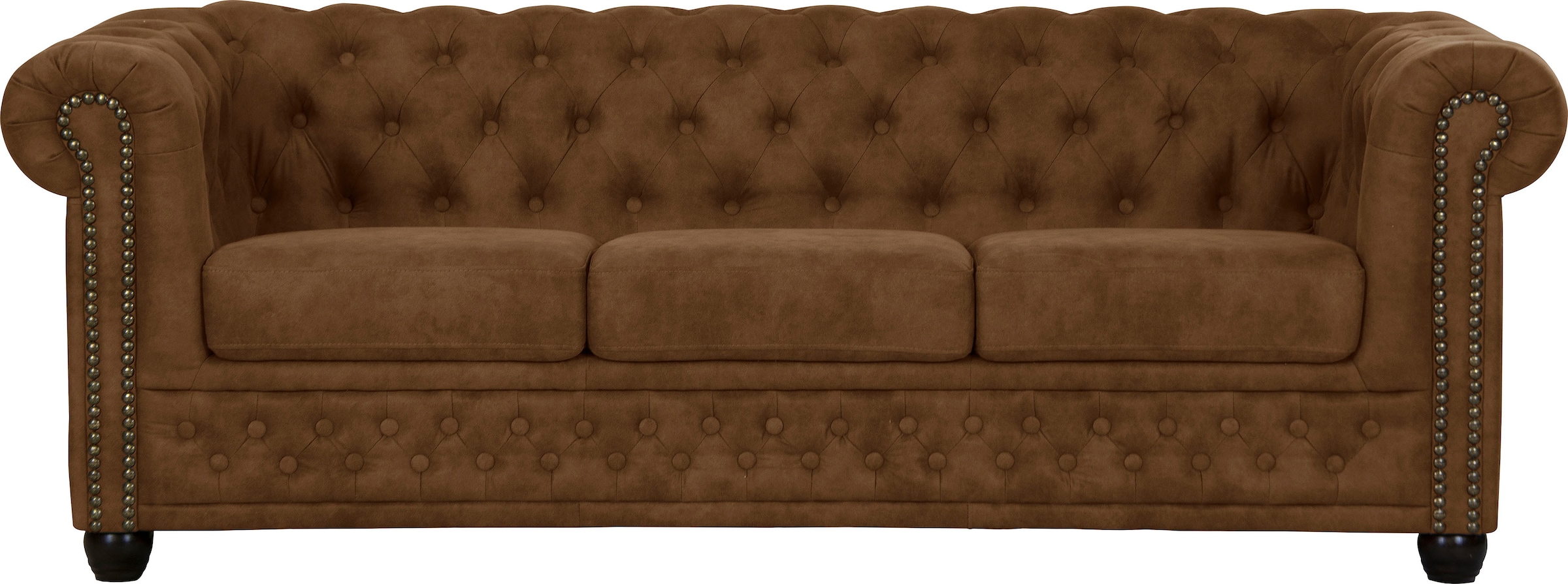 Home affaire Chesterfield-Sofa »Rysum«, Chesterfield-Optik, in 2 Bezugsqualitäten, 2 Ausf. schnell lieferbar