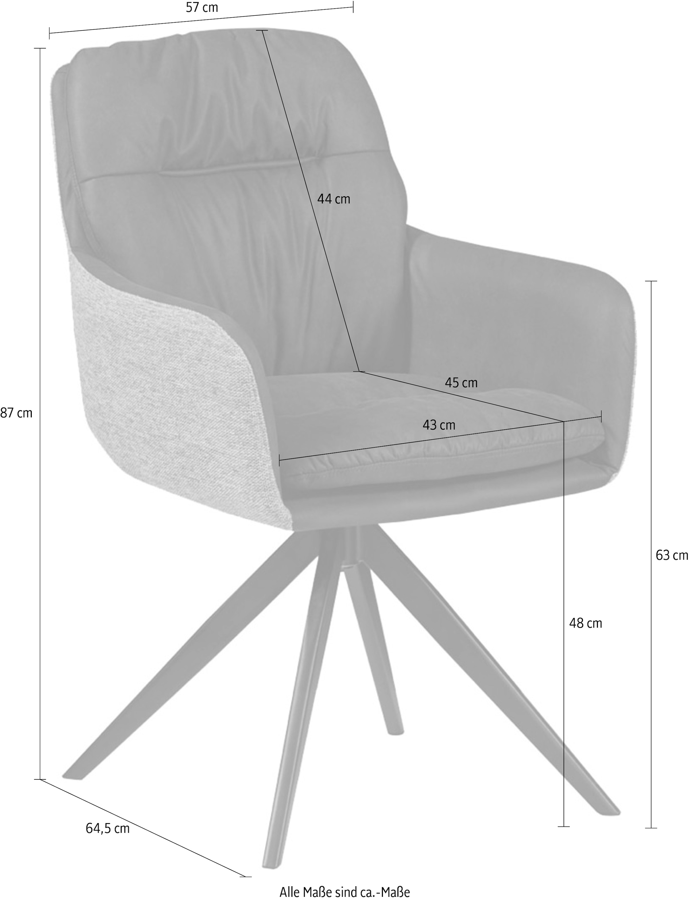 Kayoom Polsterstuhl »Stuhl Dian 125, hochwertige Verarbeitung, bequem, formschönes Design«, 1 St., 360-Grad drehbar, hochwertige Verarbeitung, bequem