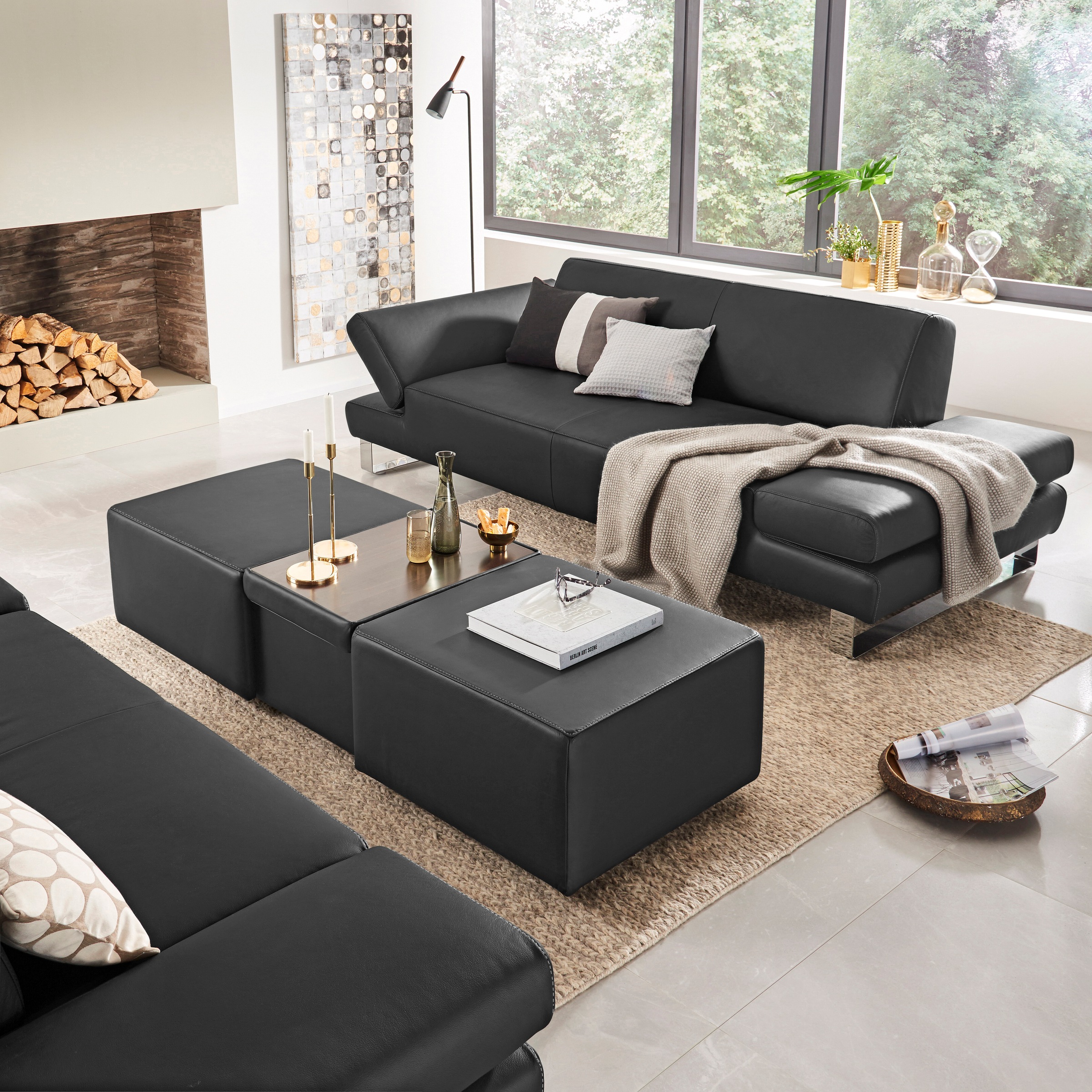 W.SCHILLIG 2-Sitzer »taboo Designsofa mit hohem Sitzkomfort«, mit Übertiefe, inklusive Armlehnenverstellung, mit Kontrastnaht