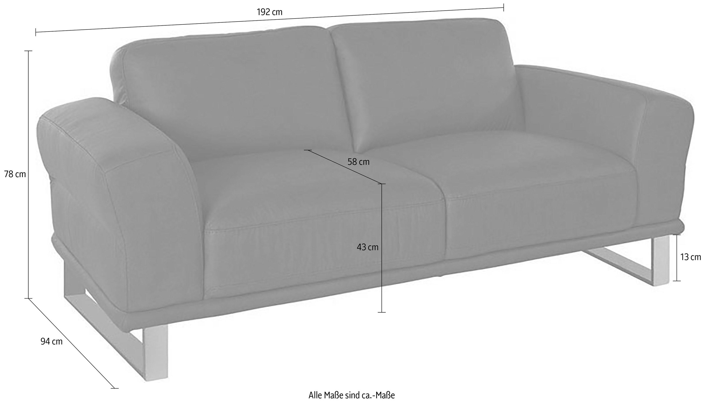 W.SCHILLIG 2-Sitzer »montanaa« mit Metallkufen in Silber matt, Breite 192 cm