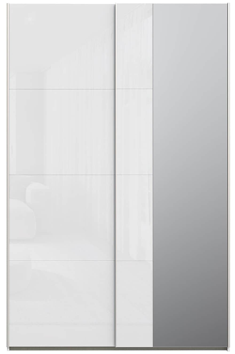 FORTE Schwebetürenschrank, Höhe 2,35 mtr, stehende Montage, Spiegel
