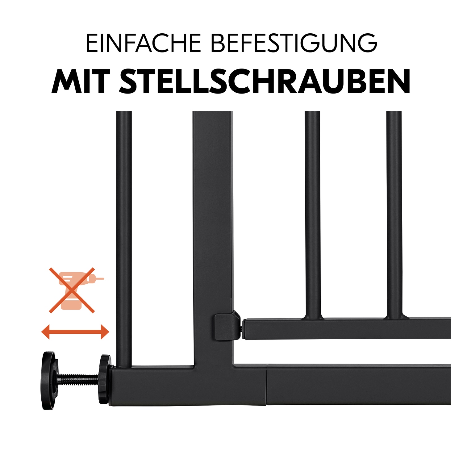Hauck Türschutzgitter »Open N Stop 2, Black«, auch als Treppenschutzgitter verwendbar; 75-80; erweiterbar