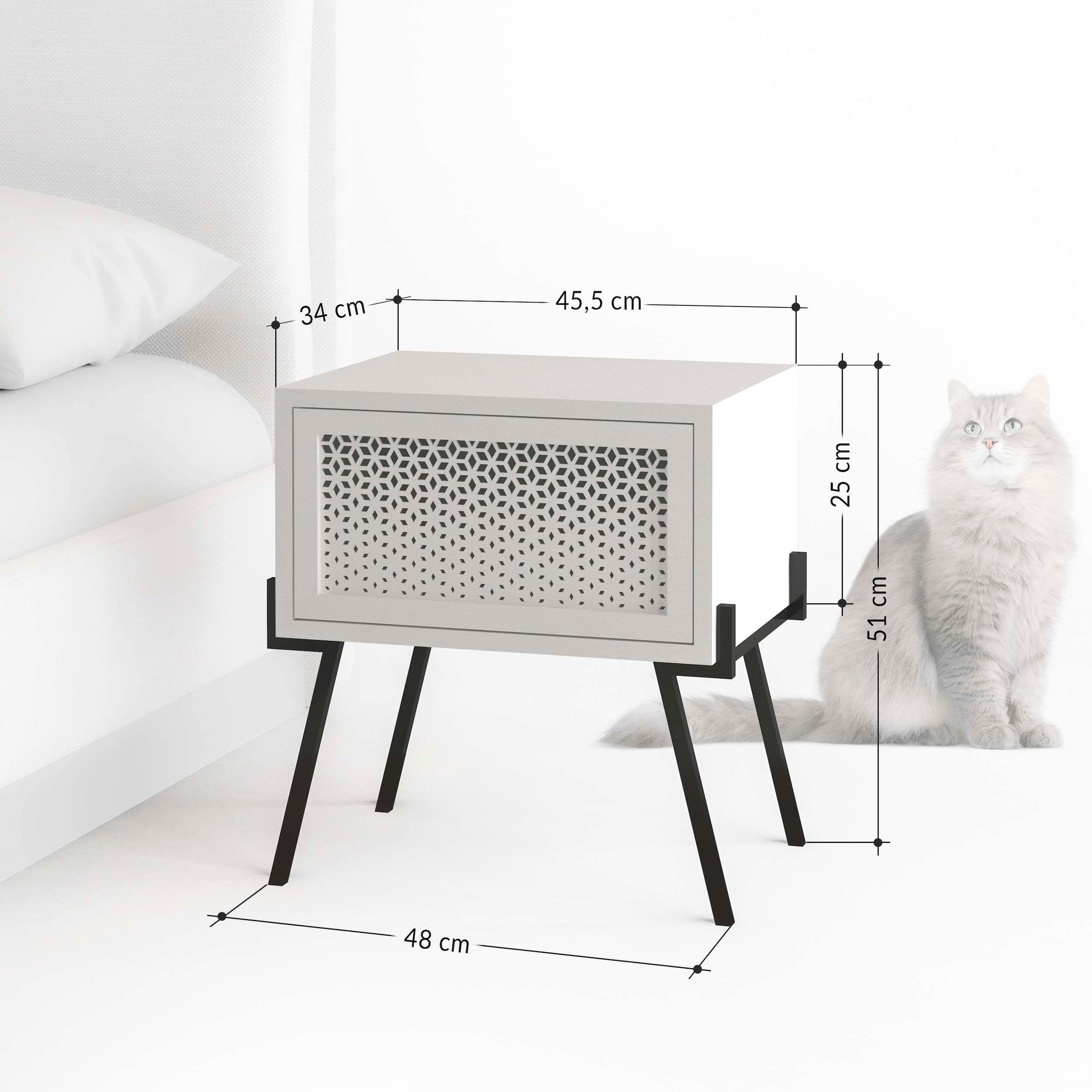 Decortie Nachttisch »NAIVE NACHTTISCH«, (Packung, 1 St.), Leichte Montage, Lagerung, Platzsparend