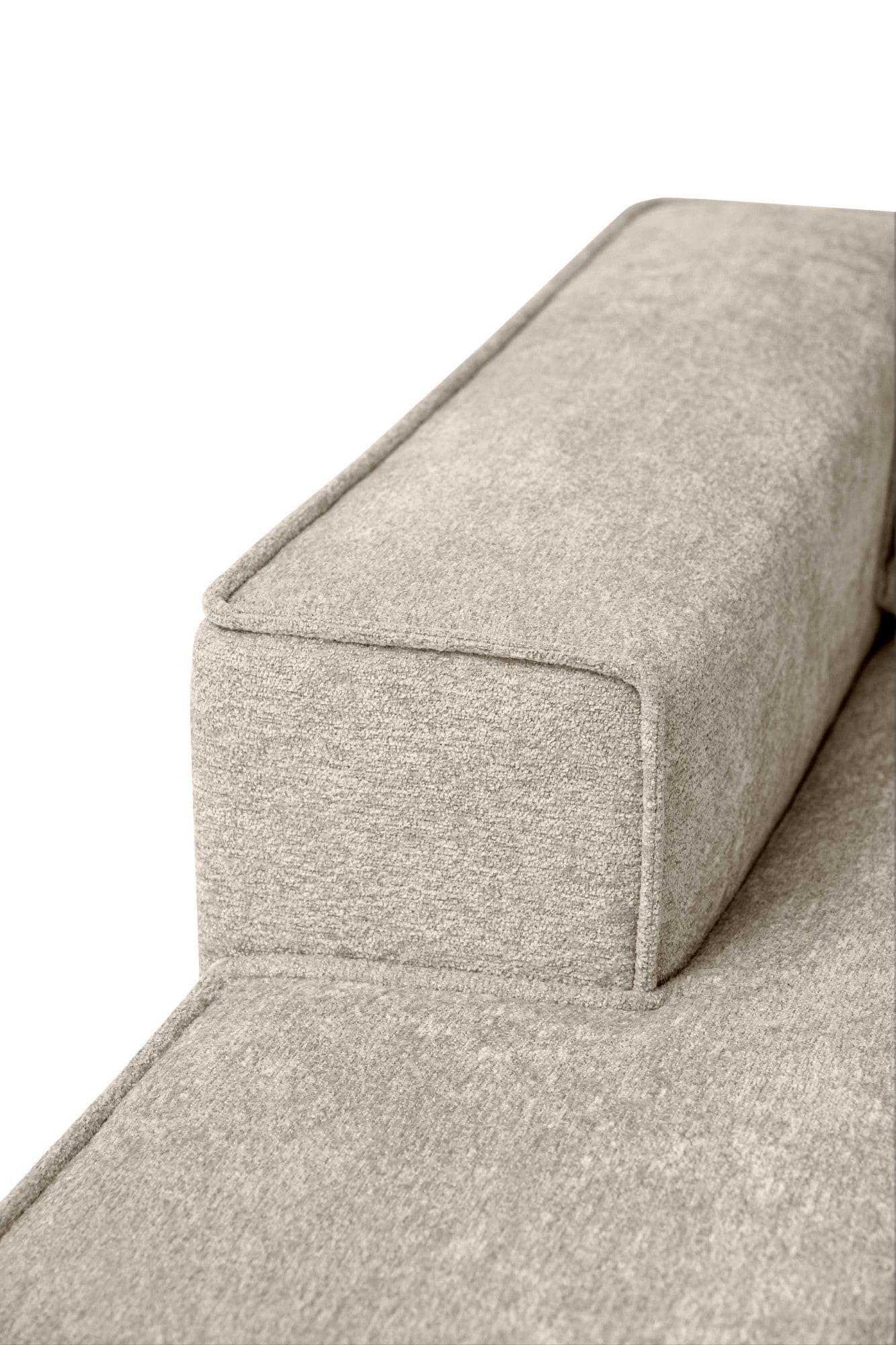 Places of Style Wohnlandschaft »XXL Sofa Oland, Struktur, Flachgewebe, Luxus-Microfaser, Boucle«, U-Form, 342 cm, Wellenunterfederung, Skandi-Design, Metallfüße