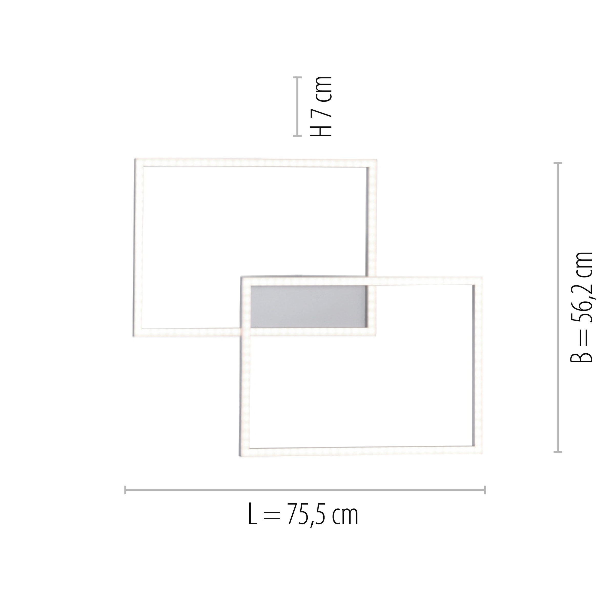 JUST LIGHT Deckenleuchte »IVEN«, 2 flammig, Leuchtmittel LED-Board | LED fest integriert, LED, CCT - tunable white, Infrarot inkl., dimmbar über Fernbedienung