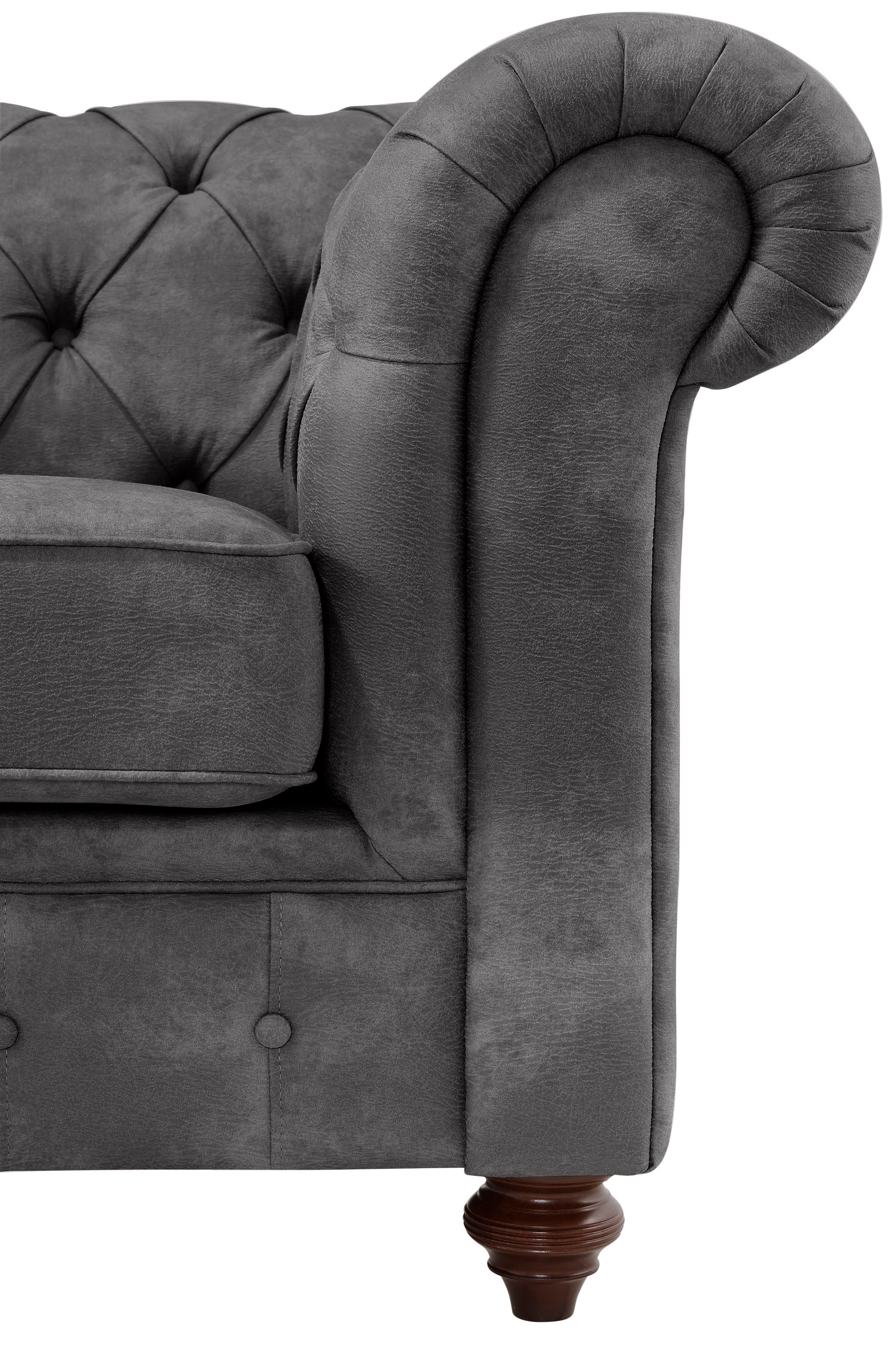 Home affaire Chesterfield-Sofa »Chesterfield 2-Sitzer B/T/H: 150/89/74 cm«, mit hochwertiger Knopfheftung, auch in Leder