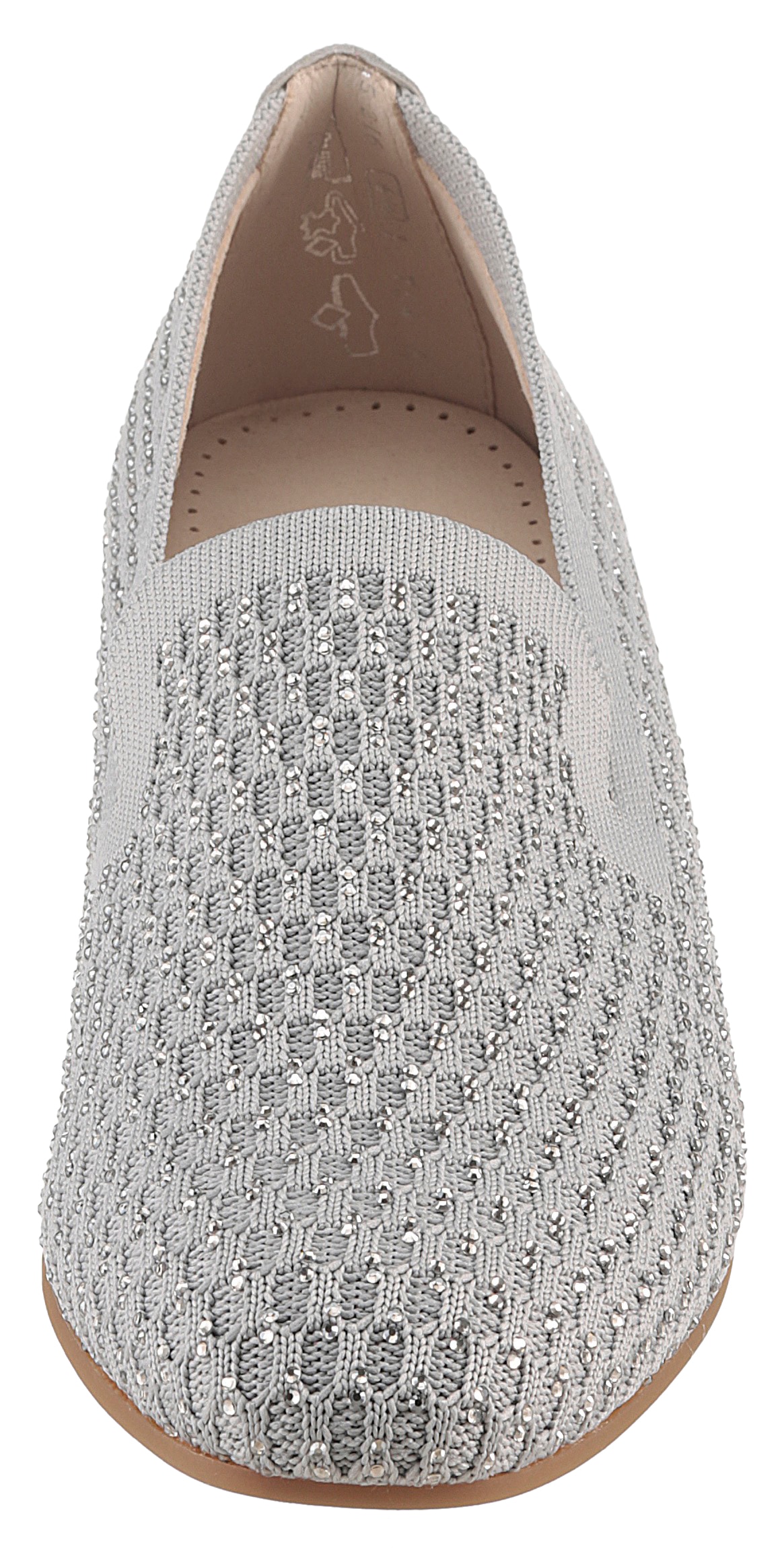Gabor Slipper, Blockabsatz, Loafer, Bequemschuh mit funkelnden Strass-Steinen