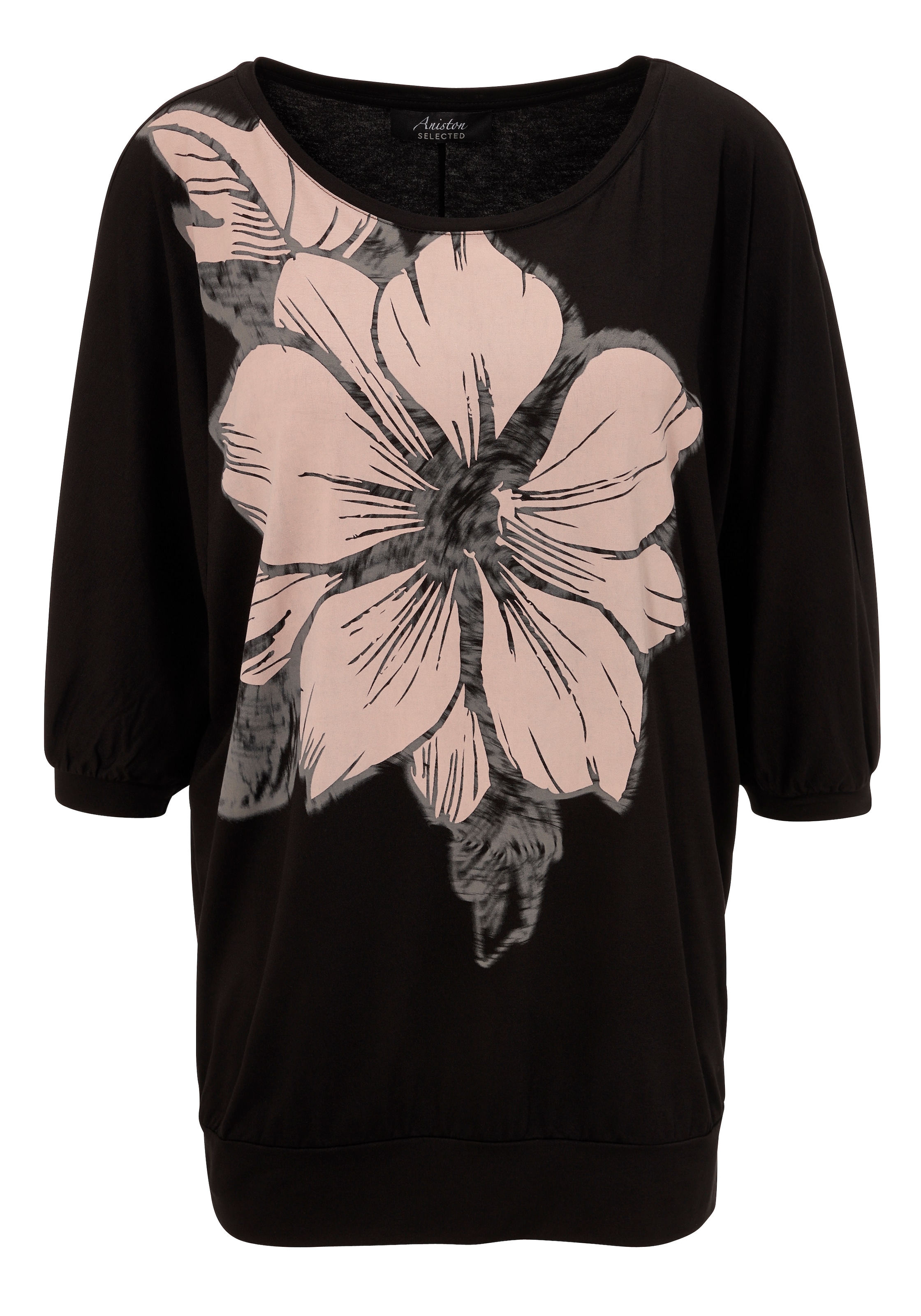 Aniston SELECTED Fledermausshirt, mit großem Front-Blumendruck