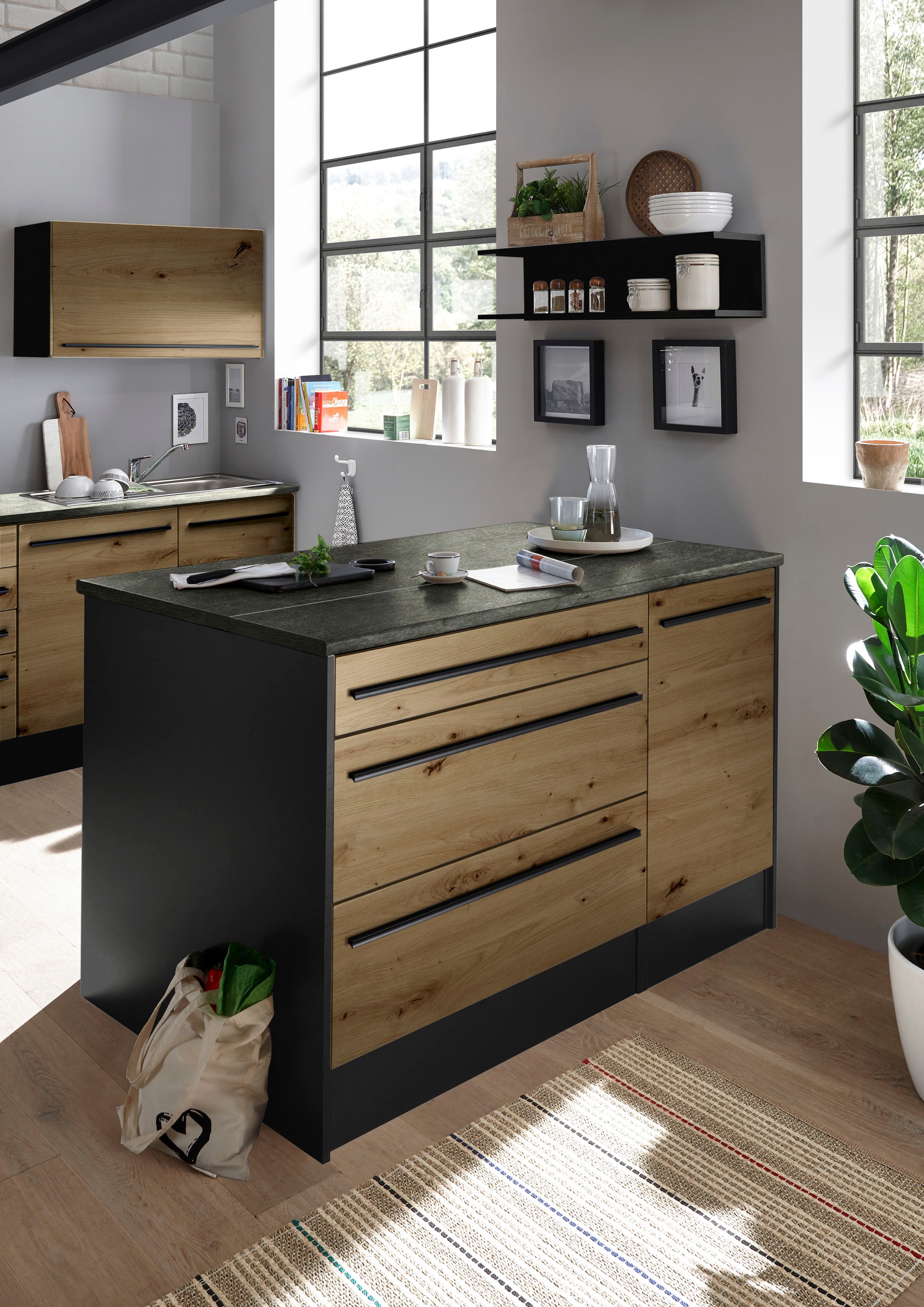 BASIC by Balculina Kücheninsel »Jazz Kücheninsel« Breite 145 cm, Türen und günstig online kaufen