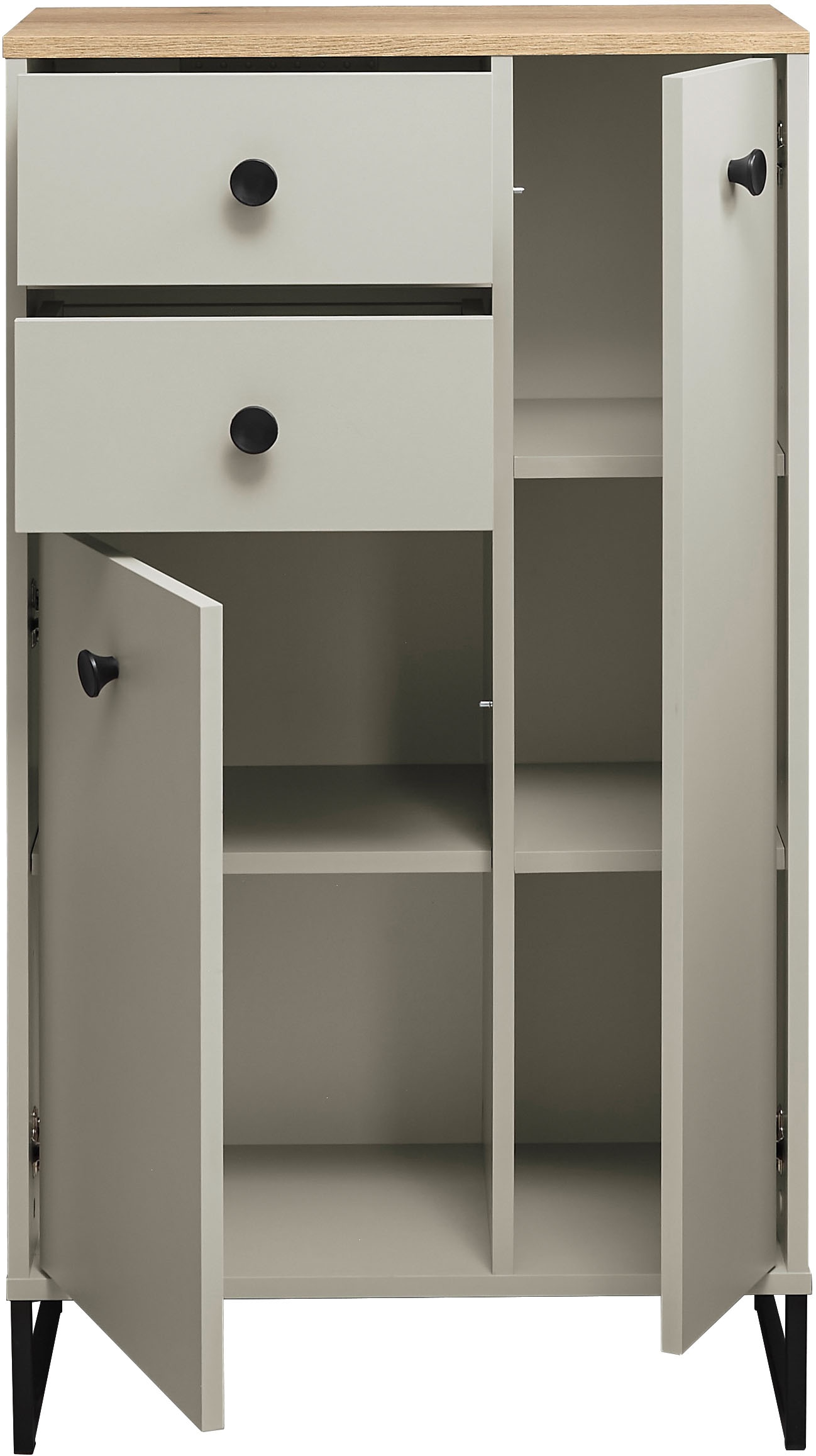 BASIC by Balculina Midischrank »Linea« 1 Stk. tlg. Breite 38cm, U-Profil Füße, Unterflurauszug