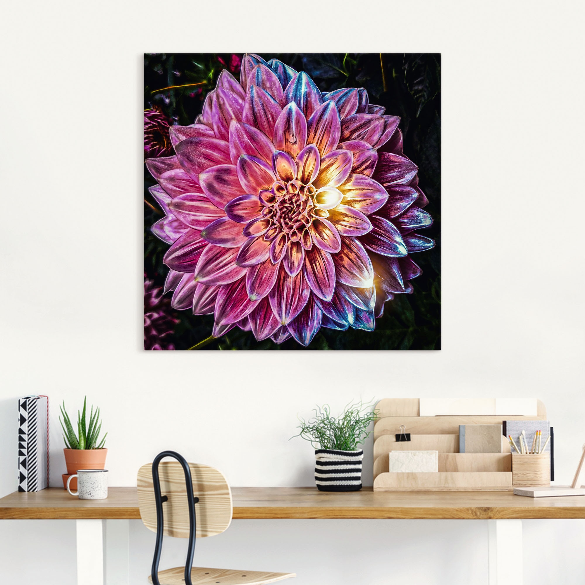 Artland Wandbild »Lila Blüte beleuchtet«, Blumenbilder, (1 St.), als Alubild, Leinwandbild, Wandaufkleber oder Poster in versch. Größen