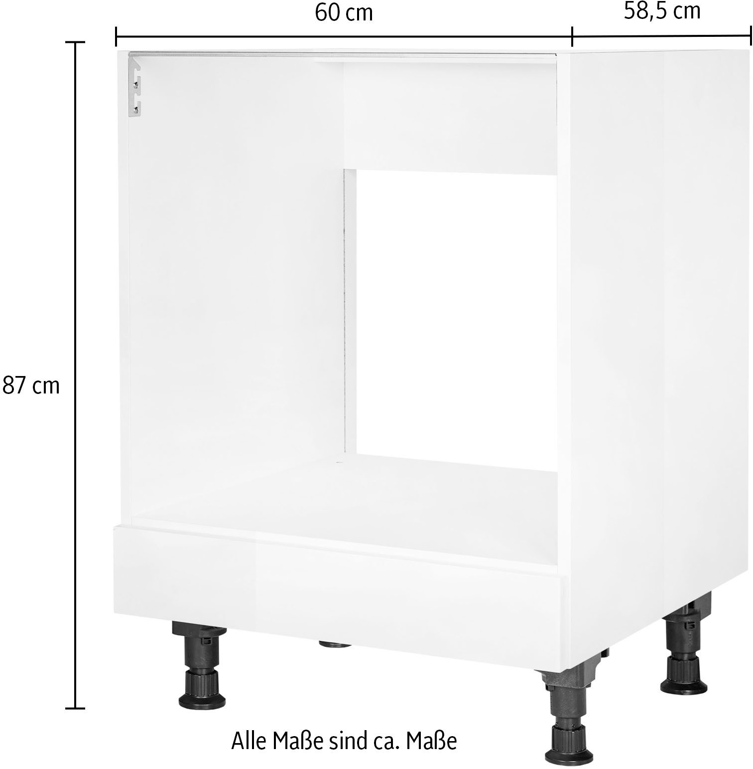 nobilia® Herdumbauschrank »"Flash", vormontiert, mit höhenverstellbaren Sockelfüßen,«, Breite 60 cm