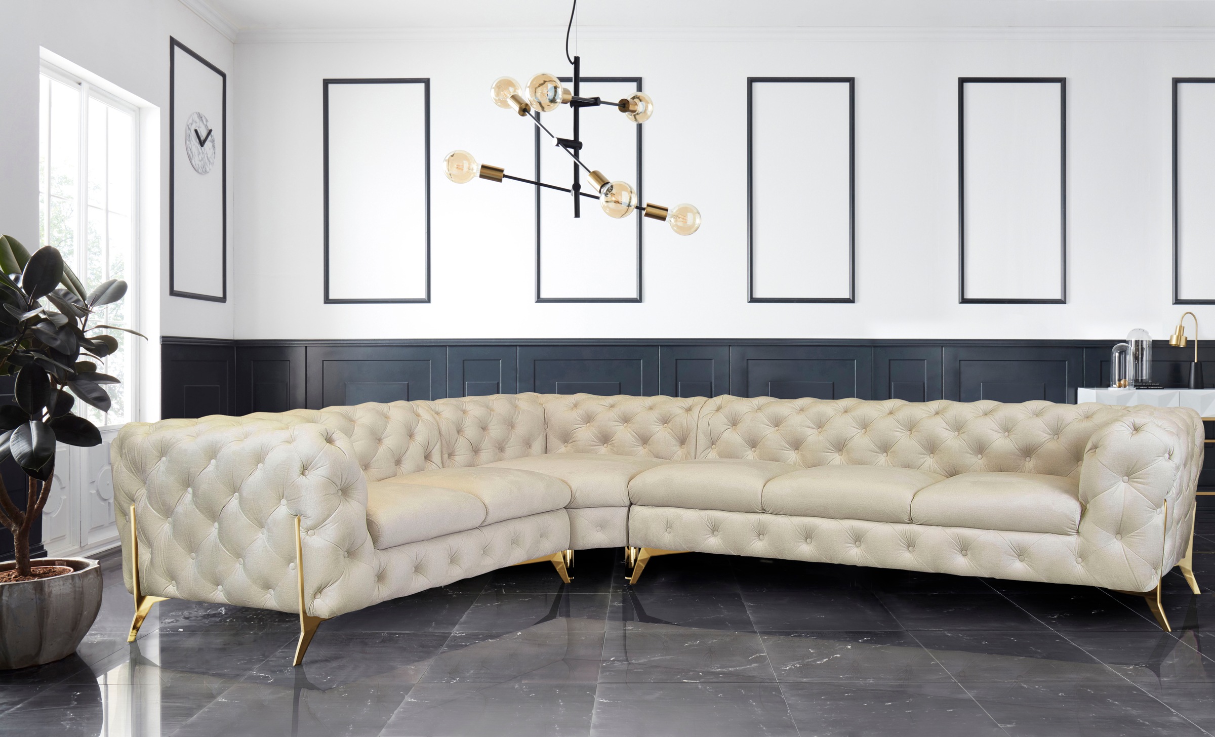 Home affaire Chesterfield-Sofa »Amaury L-Form« großes Ecksofa, Chesterfield günstig online kaufen