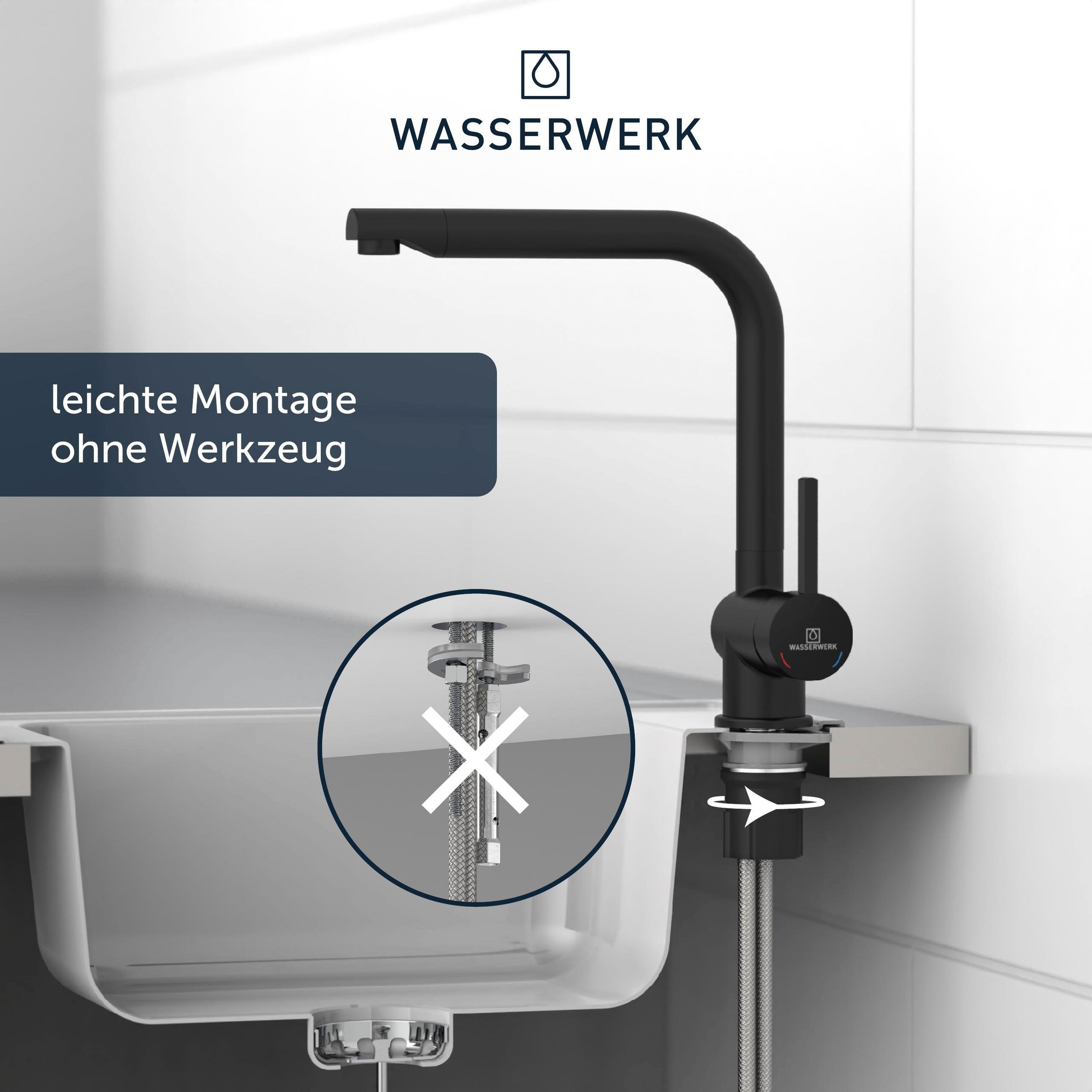 WASSERWERK Spültischarmatur »WK 4, Wasserhahn, Küche, Einhebelmischer«
