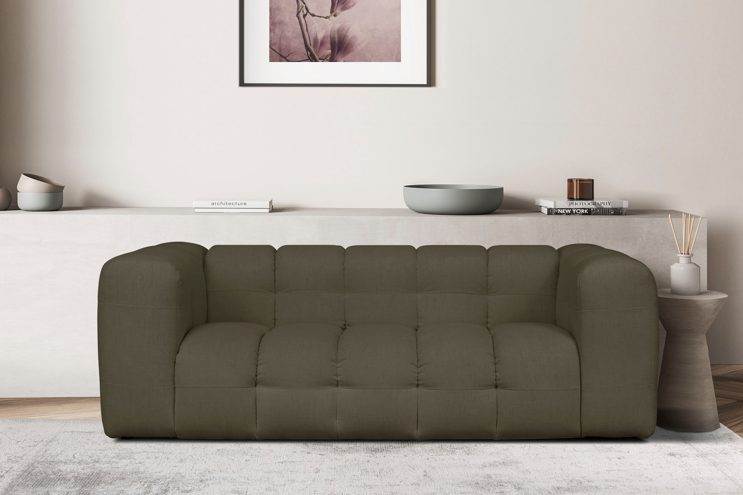 LeGer Home by Lena Gercke 3-Sitzer »TALISHA Designersofa, moderne Steppung, Maße B/T/H: 229/110/75 cm«, aufwendig gepolstert, hoher Sitzkomfort
