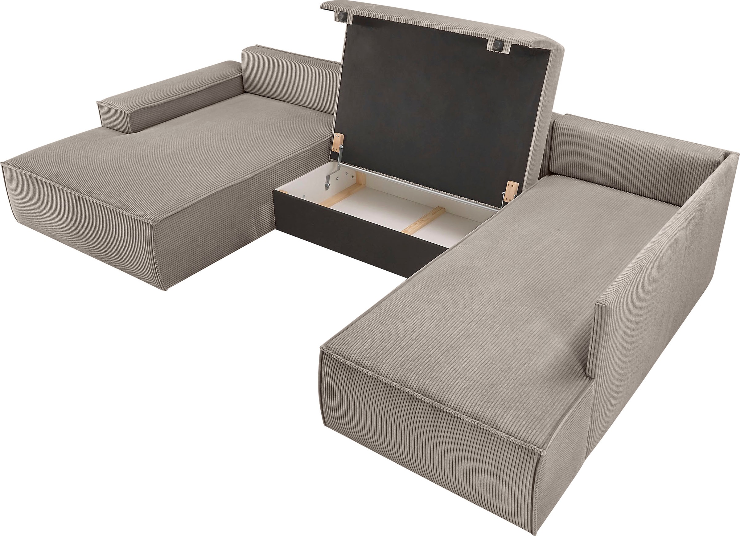 Home affaire Wohnlandschaft »SHERWOOD 329 cm, U-Form, Schlafsofa,«