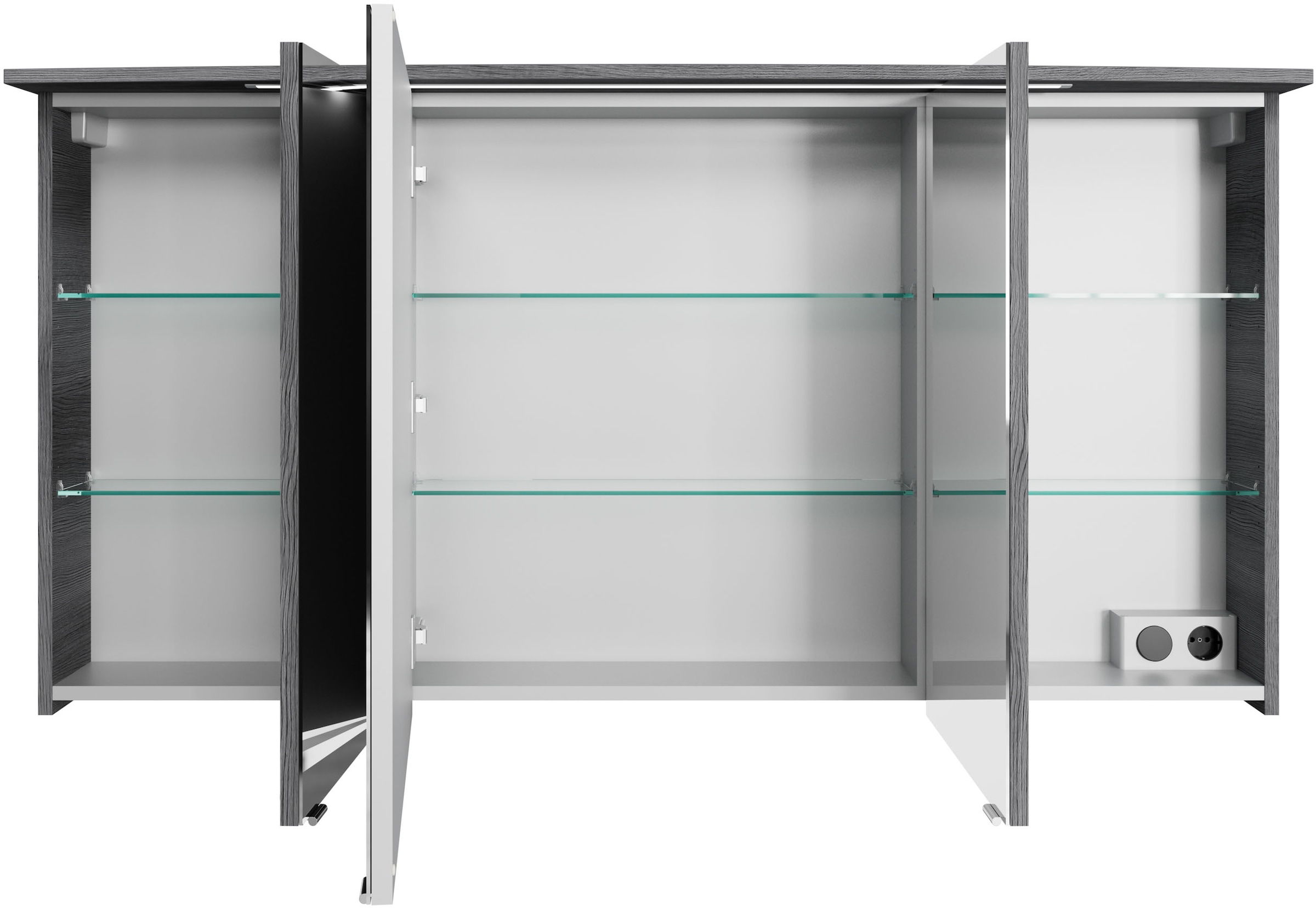 Saphir Badmöbel-Set »Serie 4010 2-teilig Keramik-Waschtisch mit LED-Spiegelschrank«, (Set), Badezimmer Set 144 cm breit, inkl. Türdämpfer, 5 Türen, 2 Schubladen