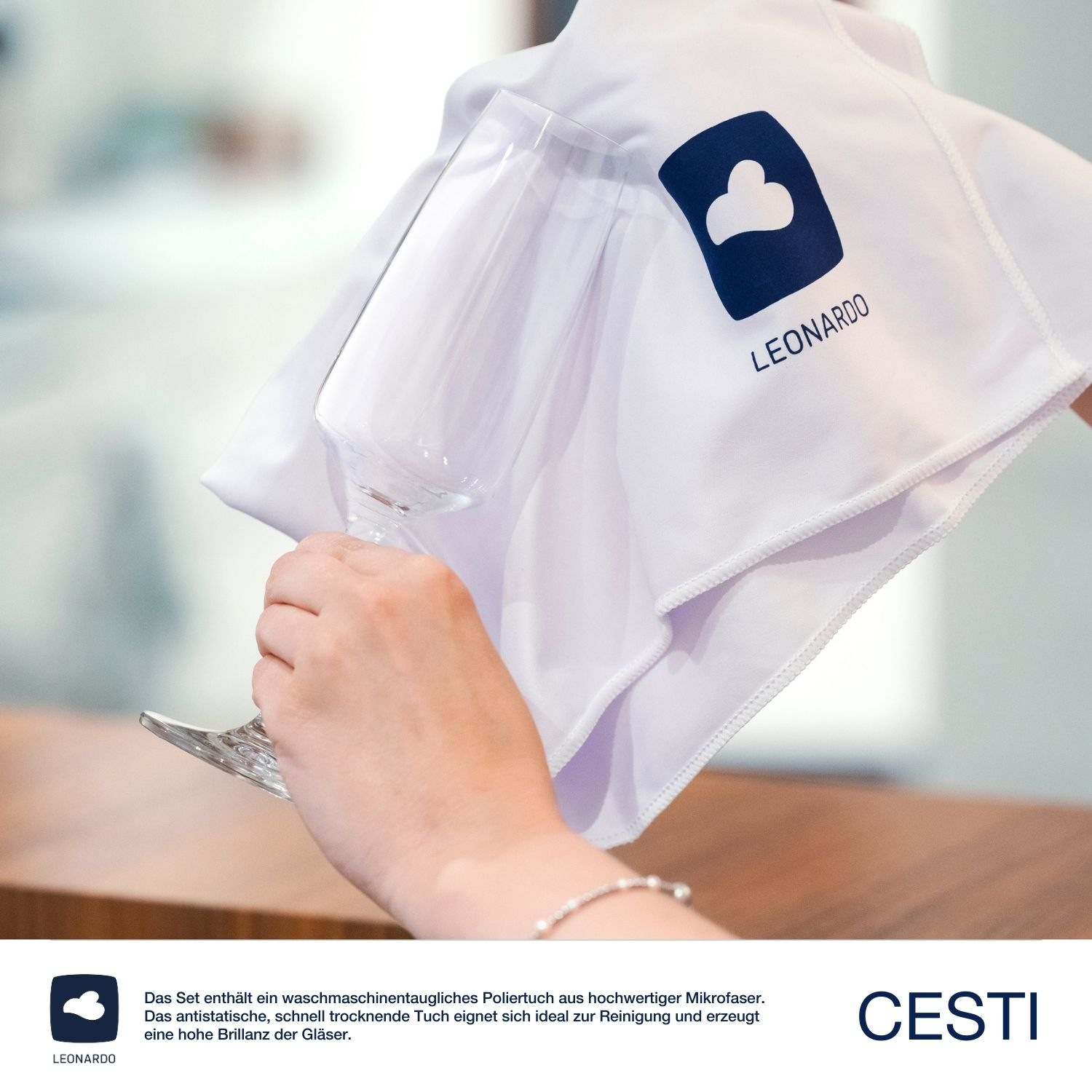LEONARDO Gläser-Set »CESTI + Poliertuch, 13-teilig«, (Set, 13 tlg.), 4 Sektgläser, 4 Rieslinggläser und 4 Weißweingläser mit Poliertuch
