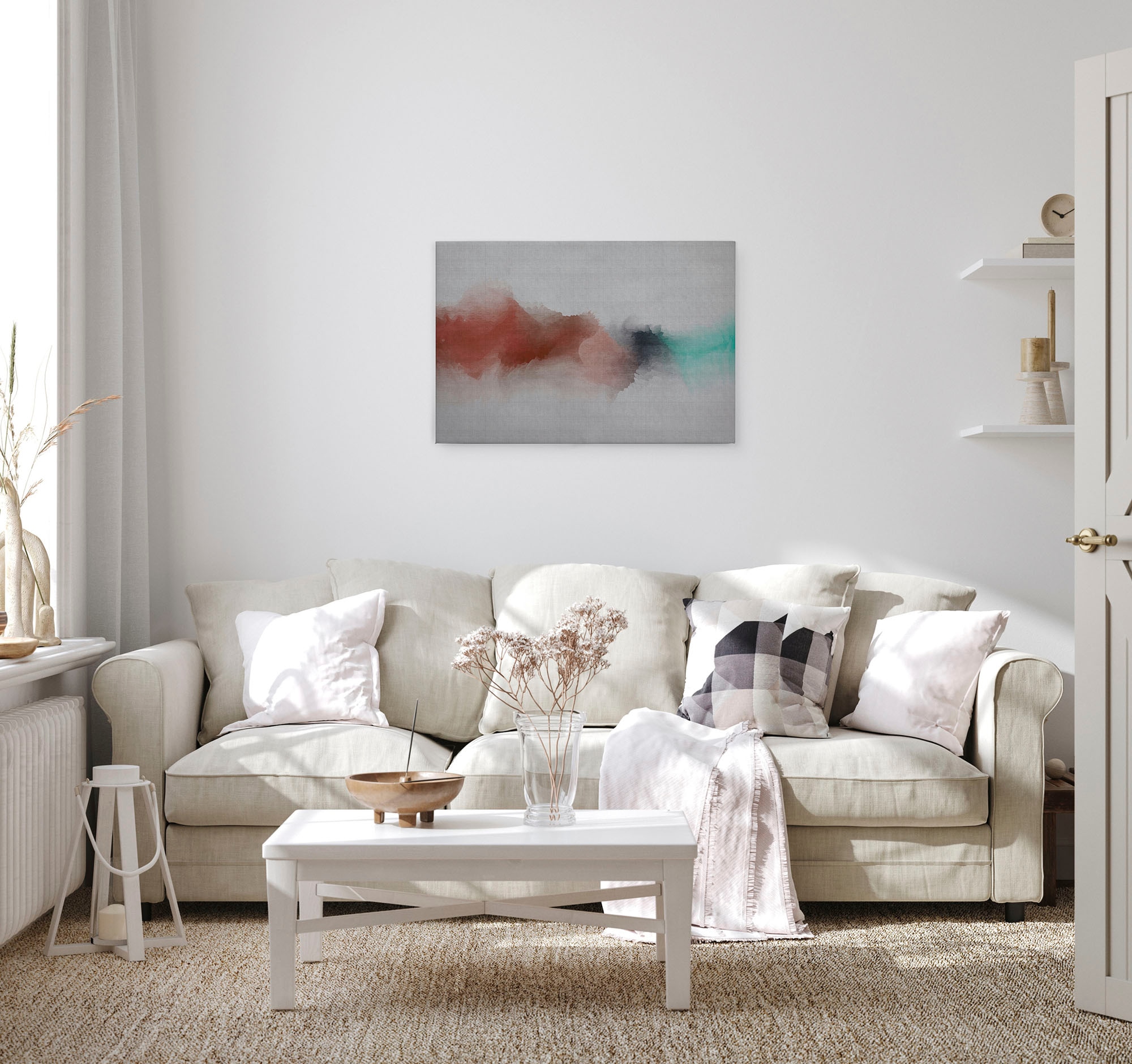 A.S. Création Leinwandbild »daydream«, Kunst-Abstrakt-Kinder, (1 St.), Keilrahmen Bild Farben Grau Bunt Leinwand-Bild Wohnzimmer modern Wand
