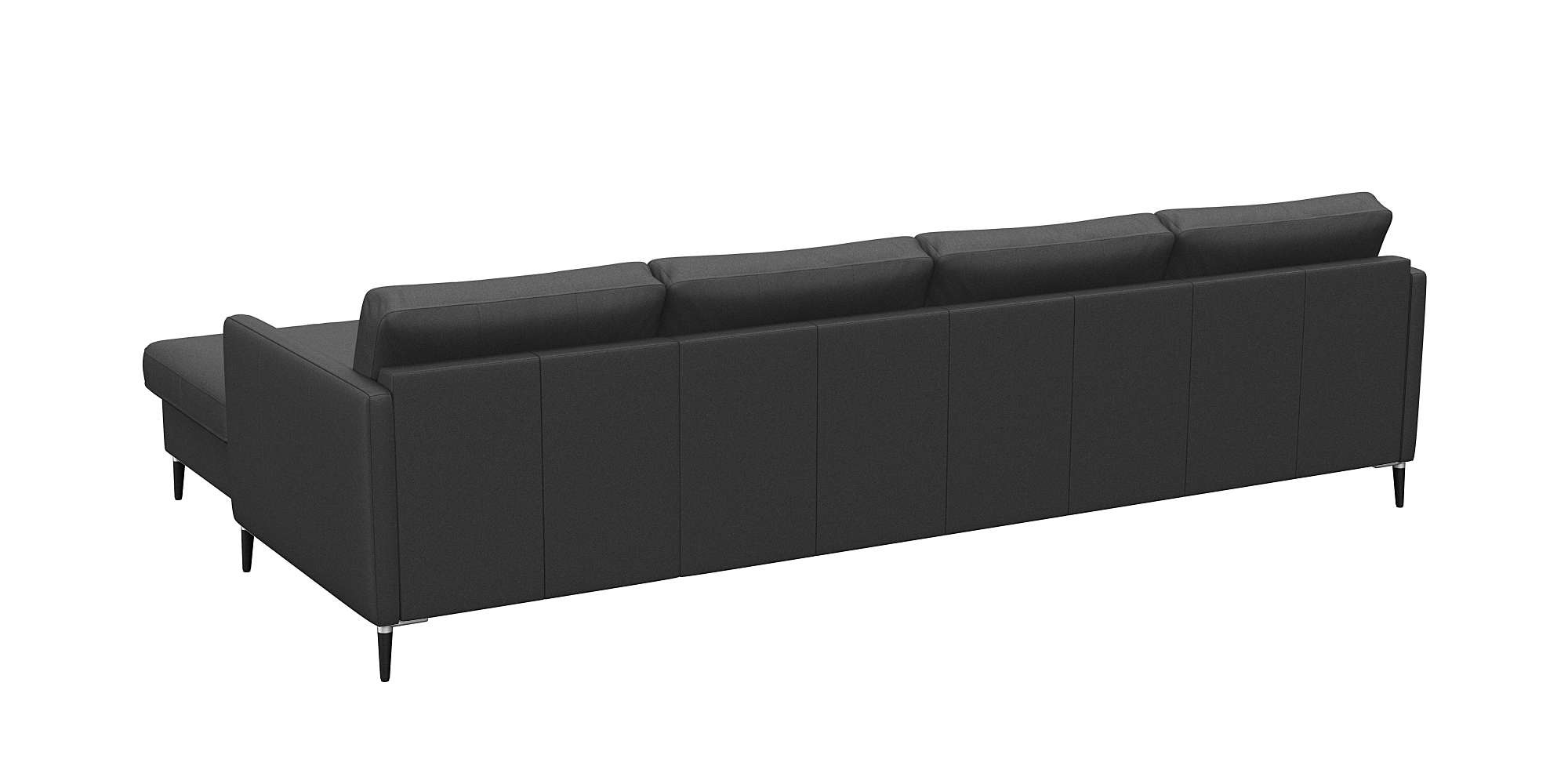 FLEXLUX Ecksofa »Fiore, L-Form, bequem und komfortabel durch hochwertigem Sitzaufbau«, schmale Armlehnen, Kaltschaum, Füße Alu+schwarz